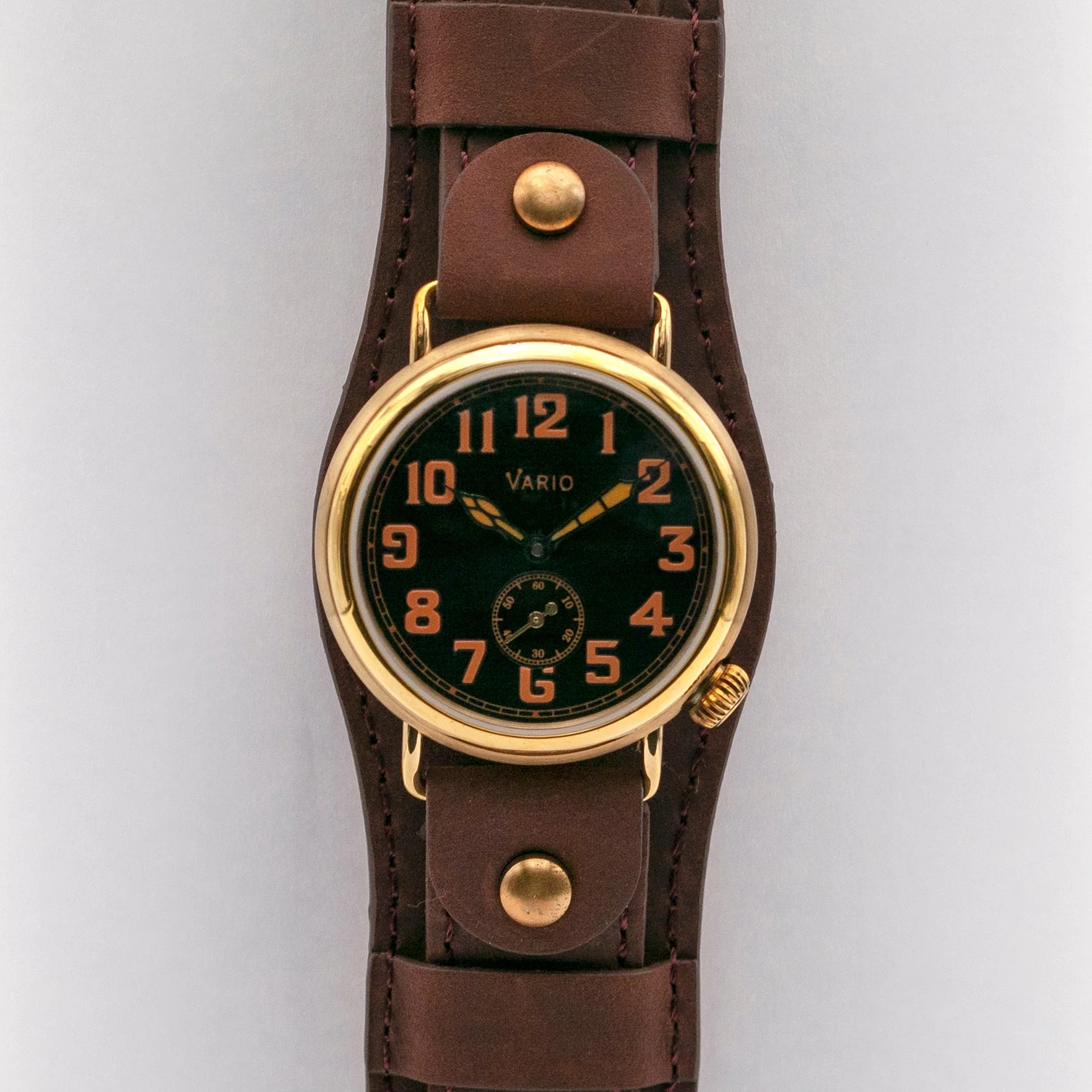 Vario 1918 Trench Brass Black Dial with Orange Lume Watch