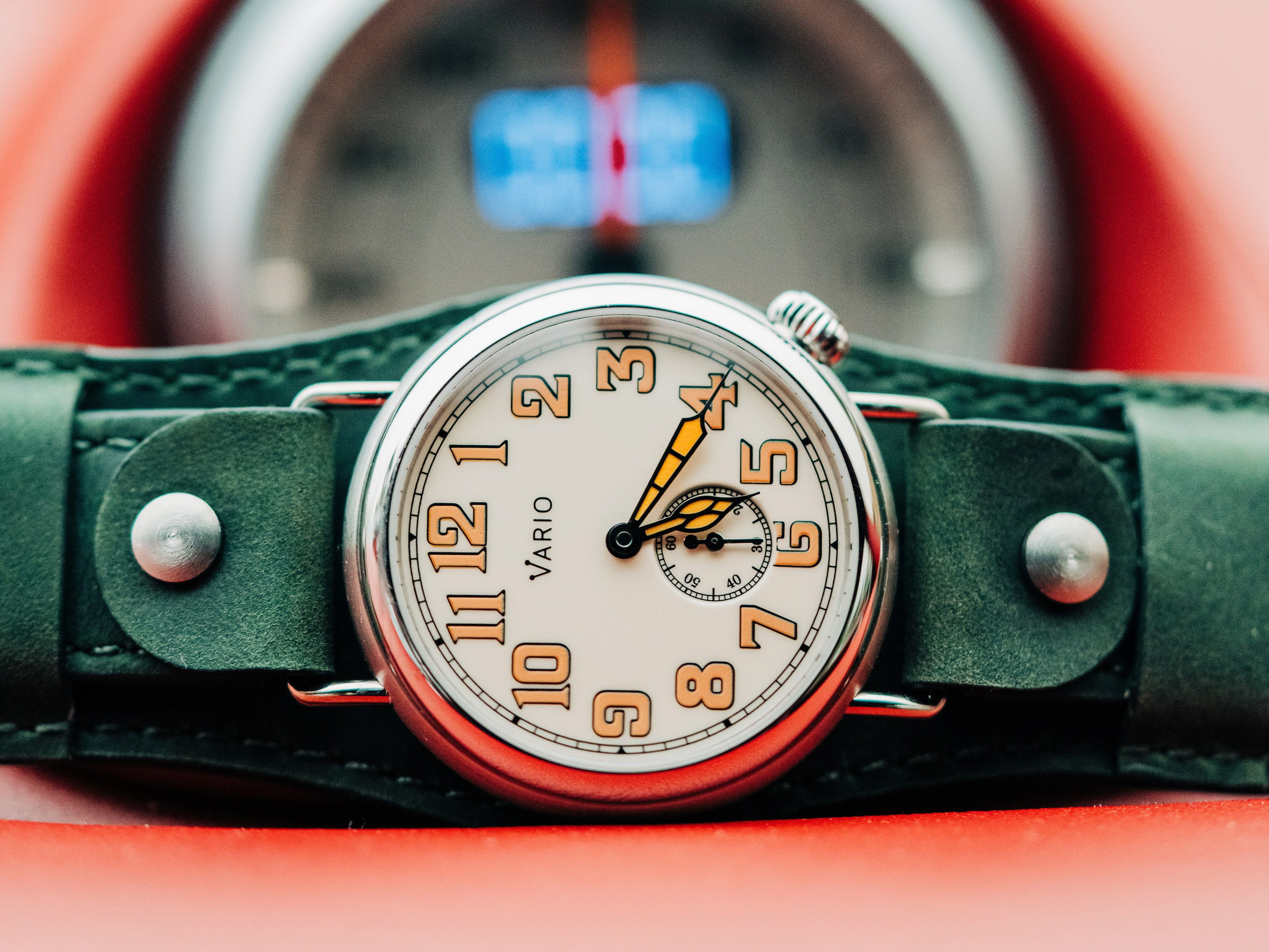 Vario 1918 Trench Cream Dial with Orange Lume Watch - Image 13
