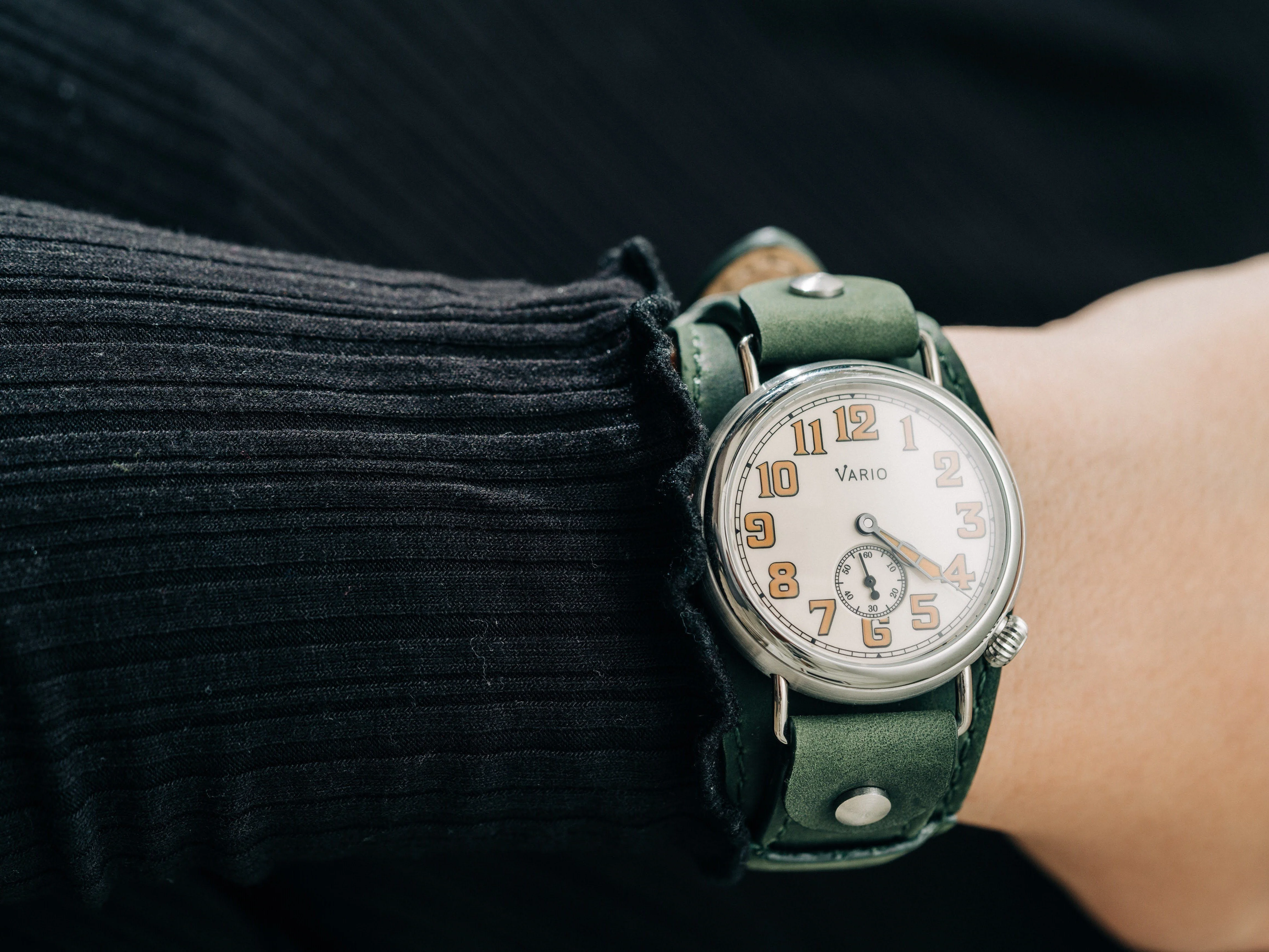 Vario 1918 Trench Cream Dial with Orange Lume Watch - Image 14