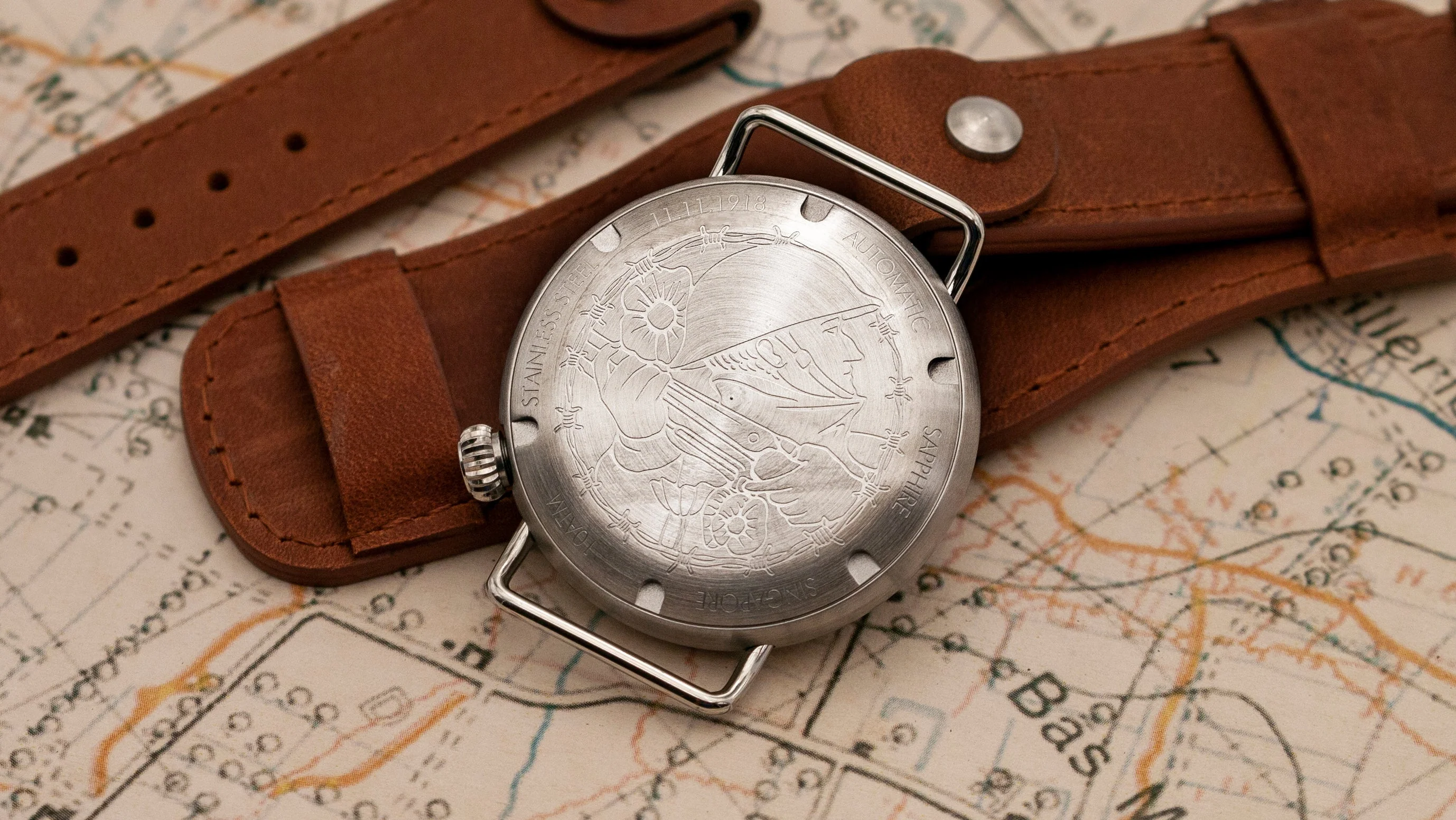 Vario 1918 Trench Cream Dial with Orange Lume Watch - Image 5
