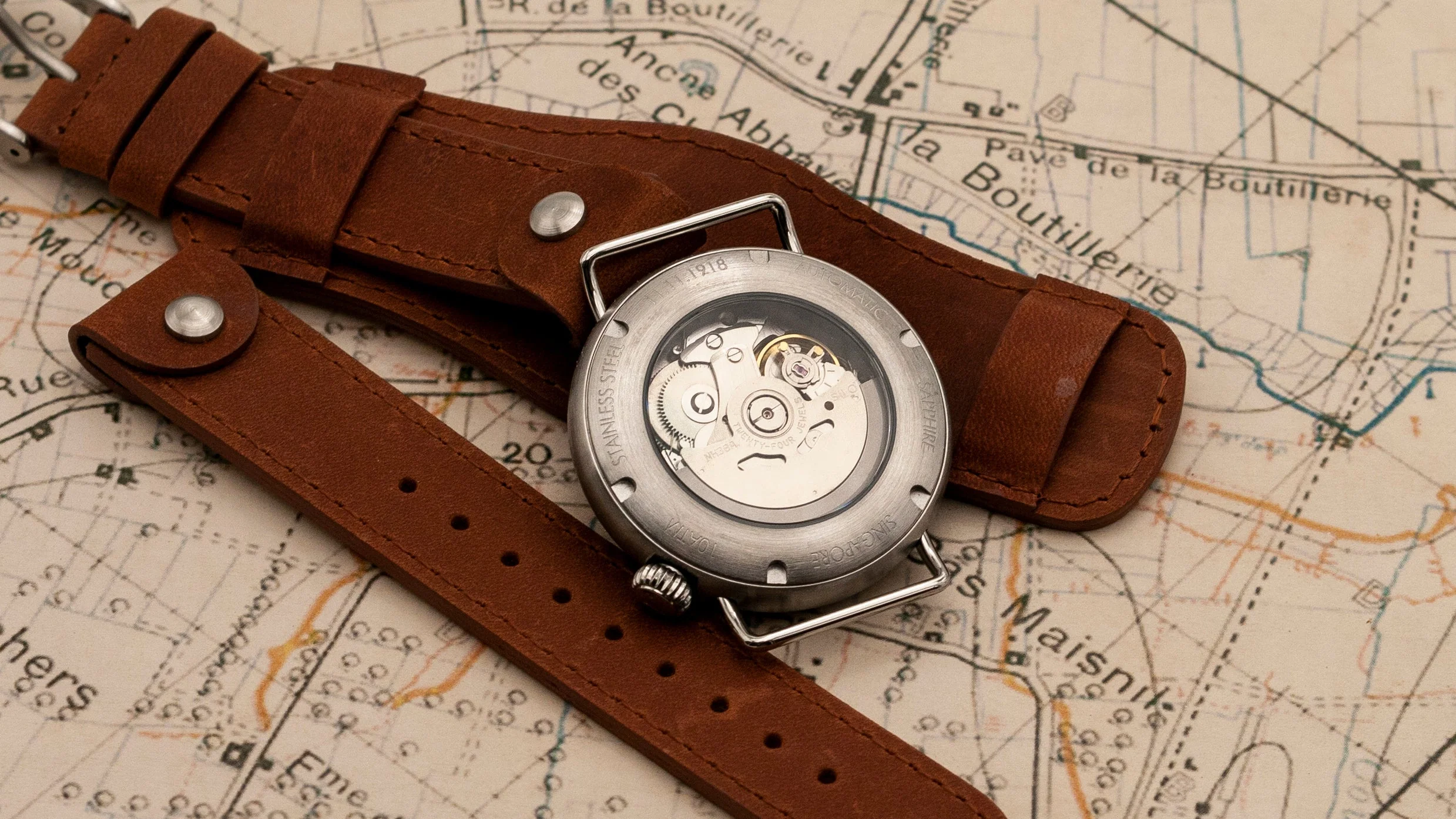 Vario 1918 Trench/Medic Watch Sapphire Exhibition Caseback - Image 4