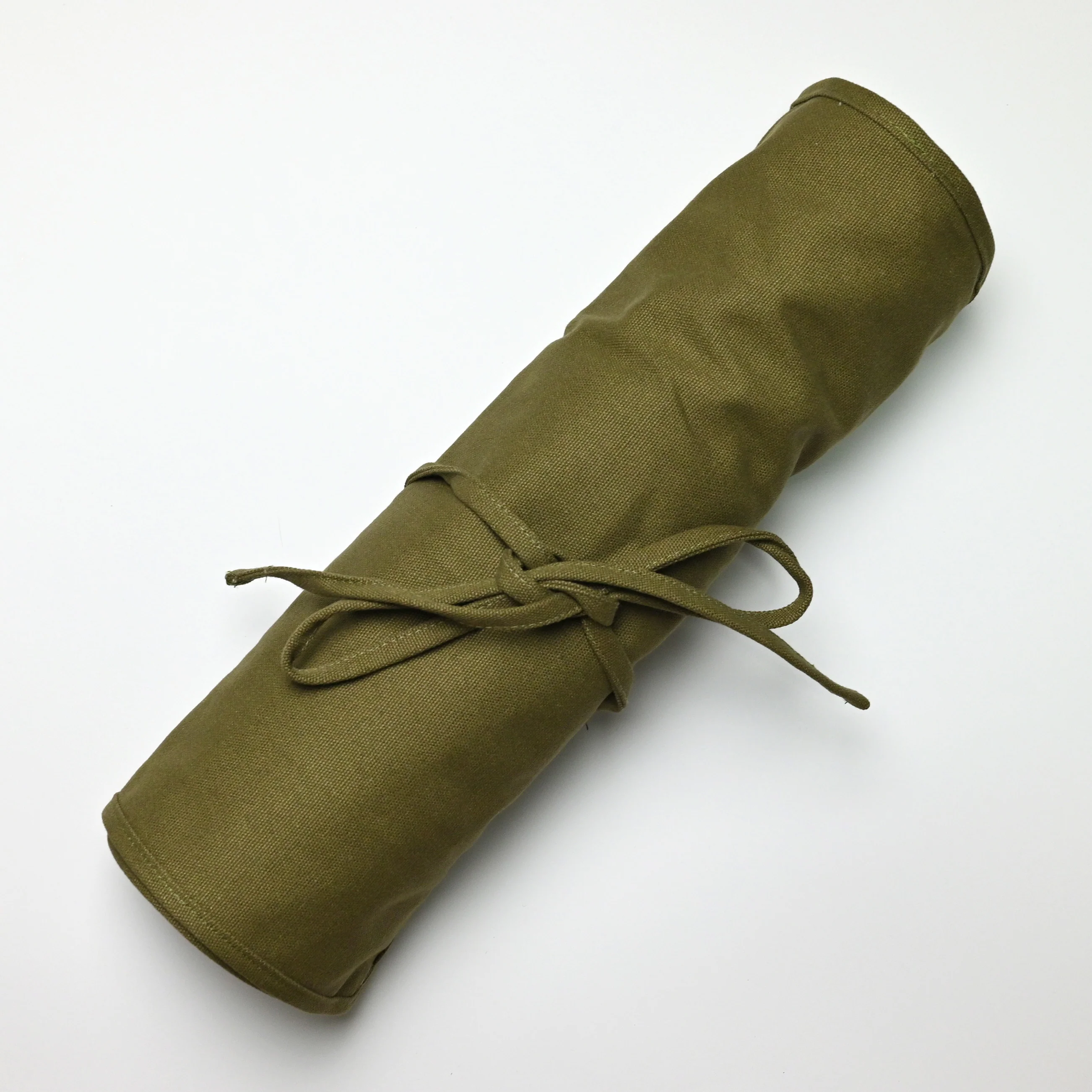 Army Green Canvas Watch Strap Roll (30 Pockets)