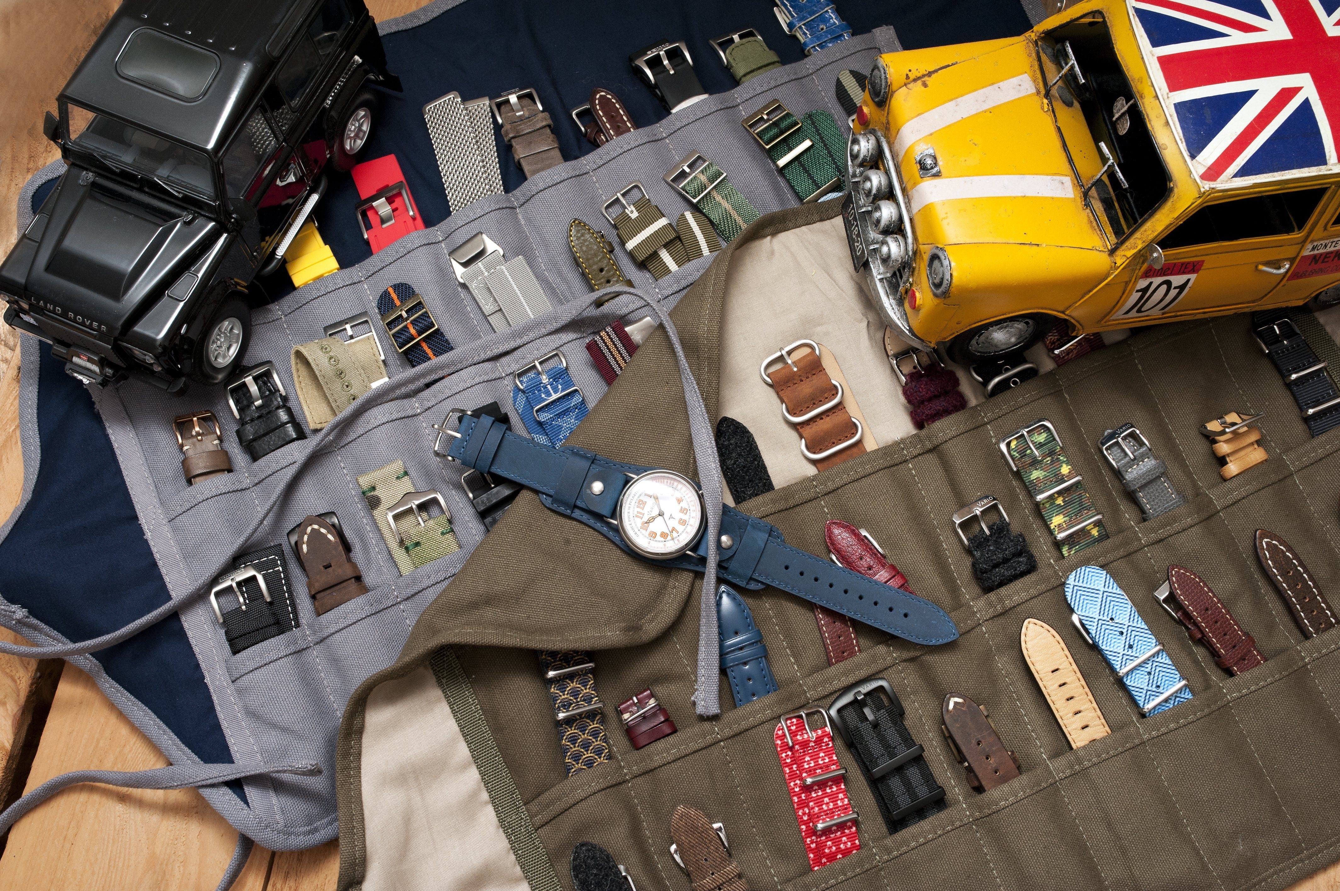 Army Green Canvas Watch Strap Roll (30 Pockets) - Image 5