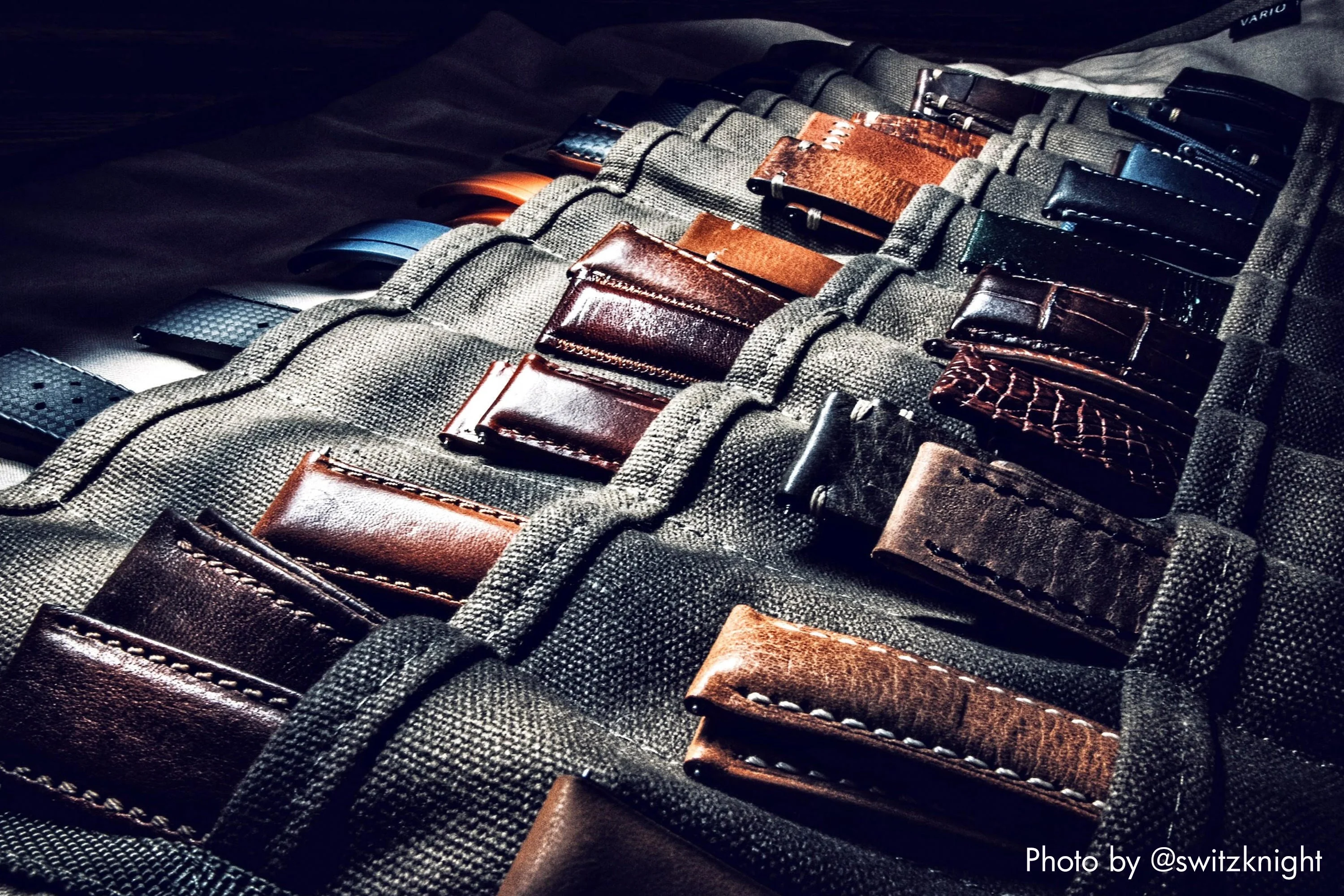 Army Green Canvas Watch Strap Roll (30 Pockets) - Image 6
