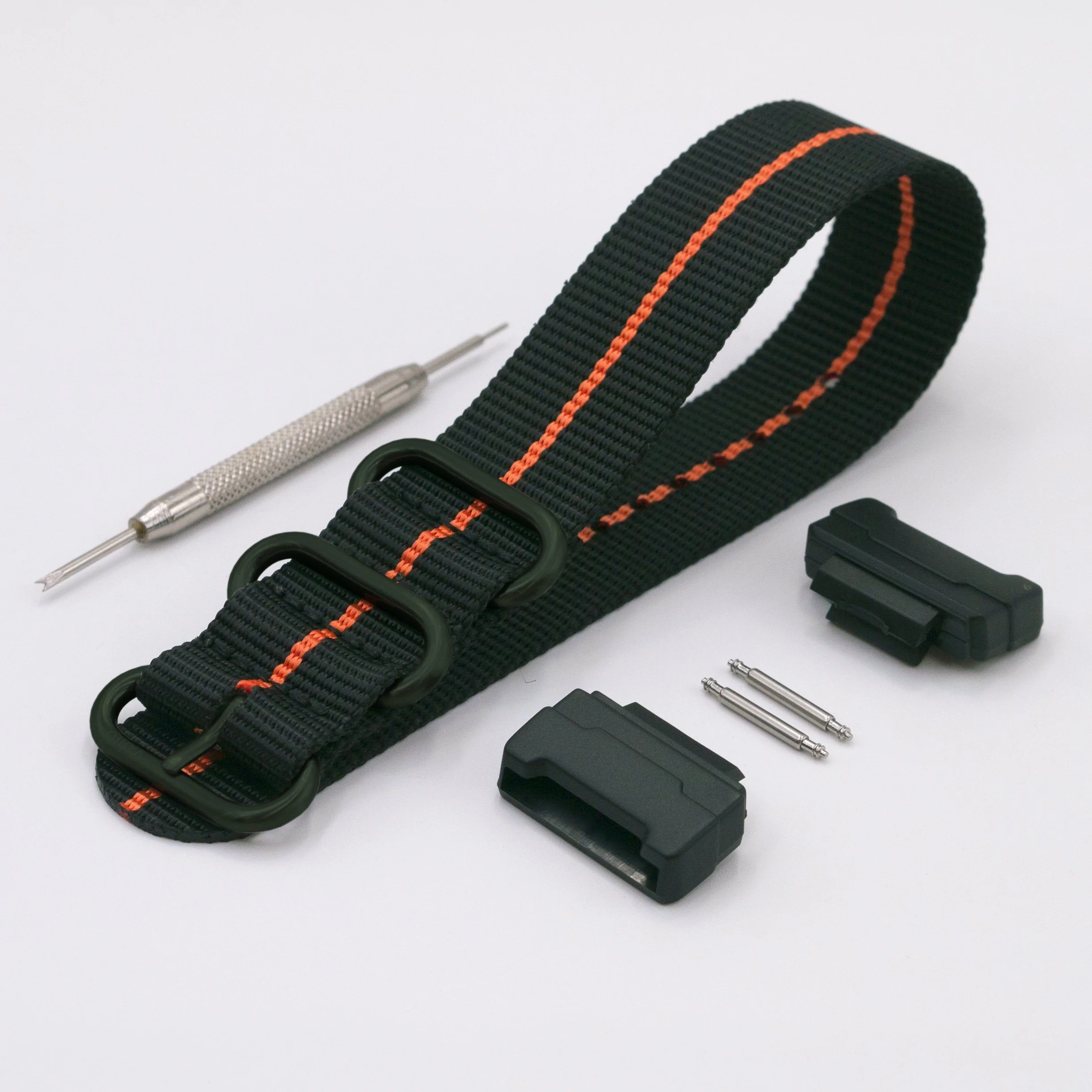 Ballistic Nylon Fire Divider Watch Strap with Casio® G-Shock Compatible Adapter and Spring Bar Tool