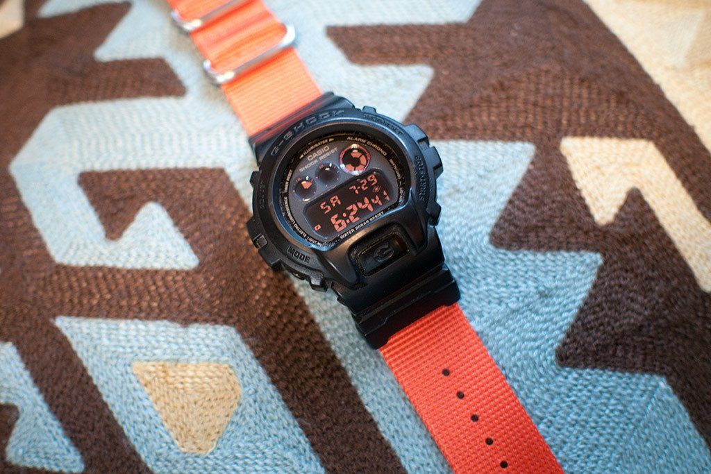Ballistic Nylon Fire Orange Watch Strap with Casio® G-Shock Compatible Adapter and Spring Bar Tool - Image 4