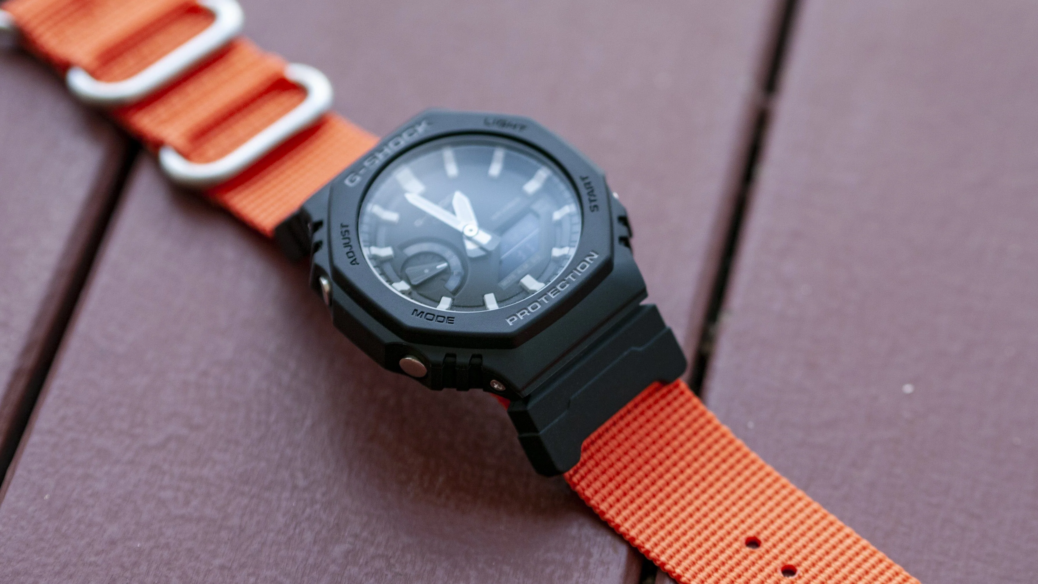 Ballistic Nylon Fire Orange Watch Strap with Casio® G-Shock Compatible Adapter and Spring Bar Tool - Image 5