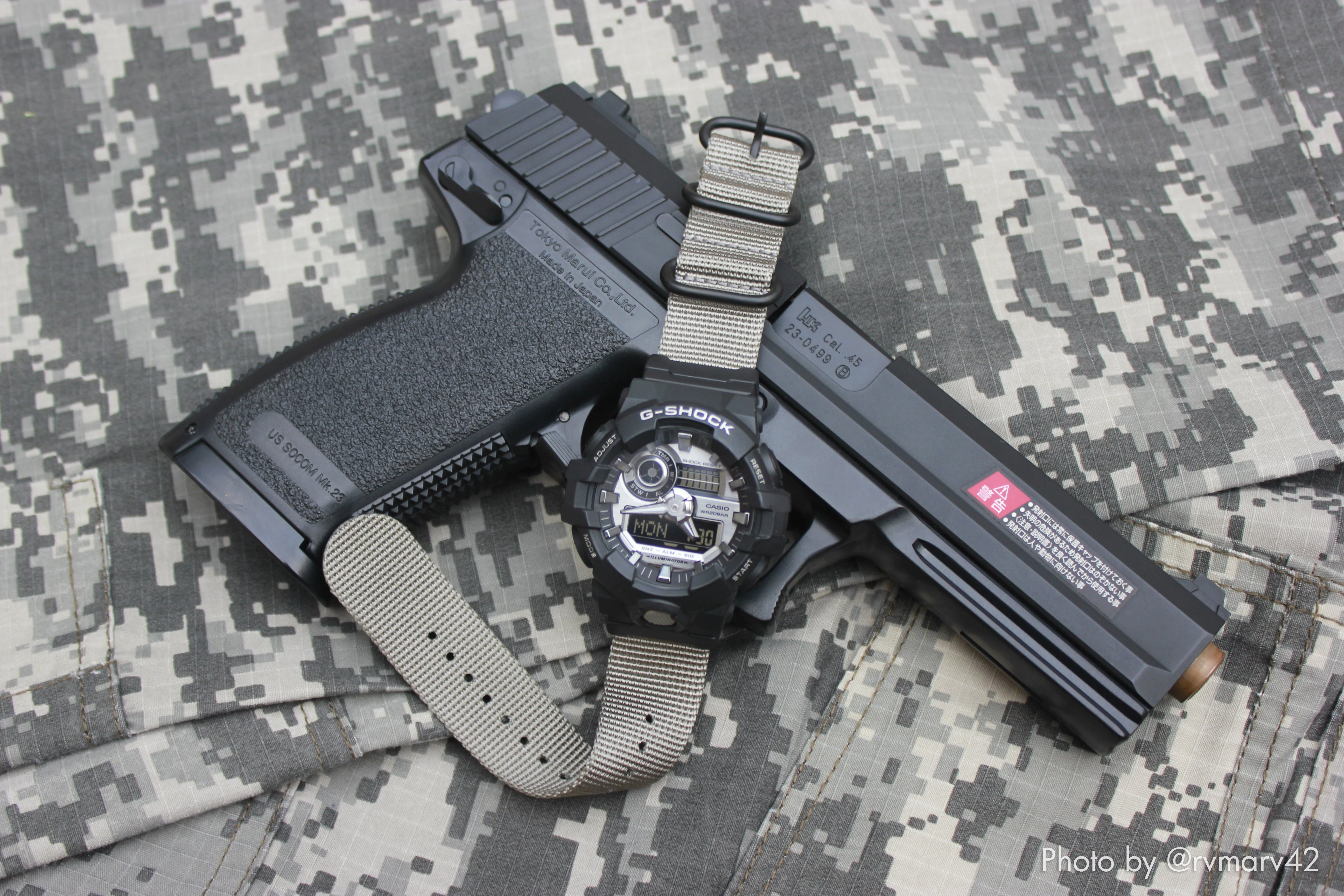 Ballistic Nylon Ash Grey Watch Strap with Casio® G-Shock Compatible Adapter and Spring Bar Tool - Image 4