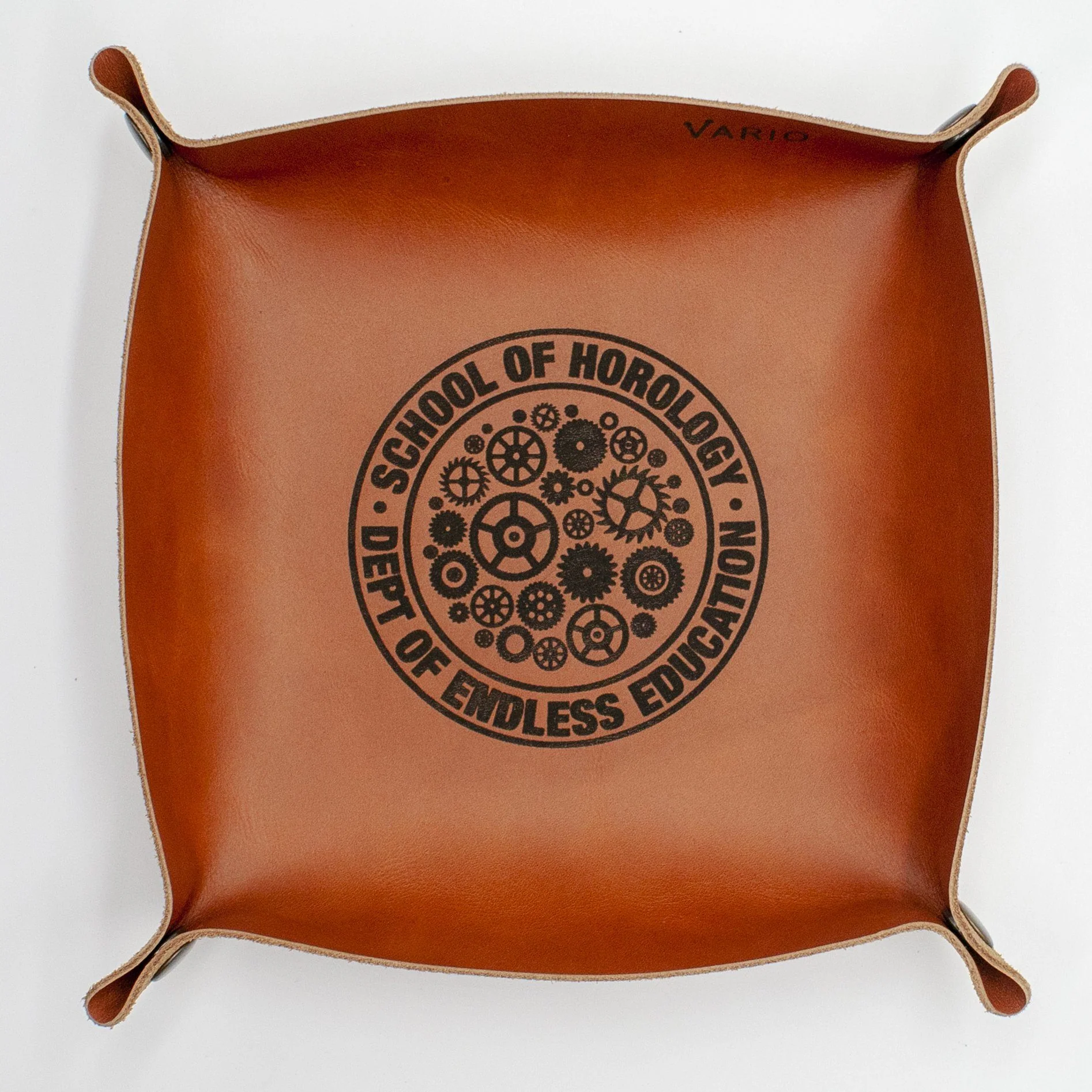 Belarusian Caramel Brown Leather Valet Tray (School of Horology) for Watch, Keys, Accessories - Image 2