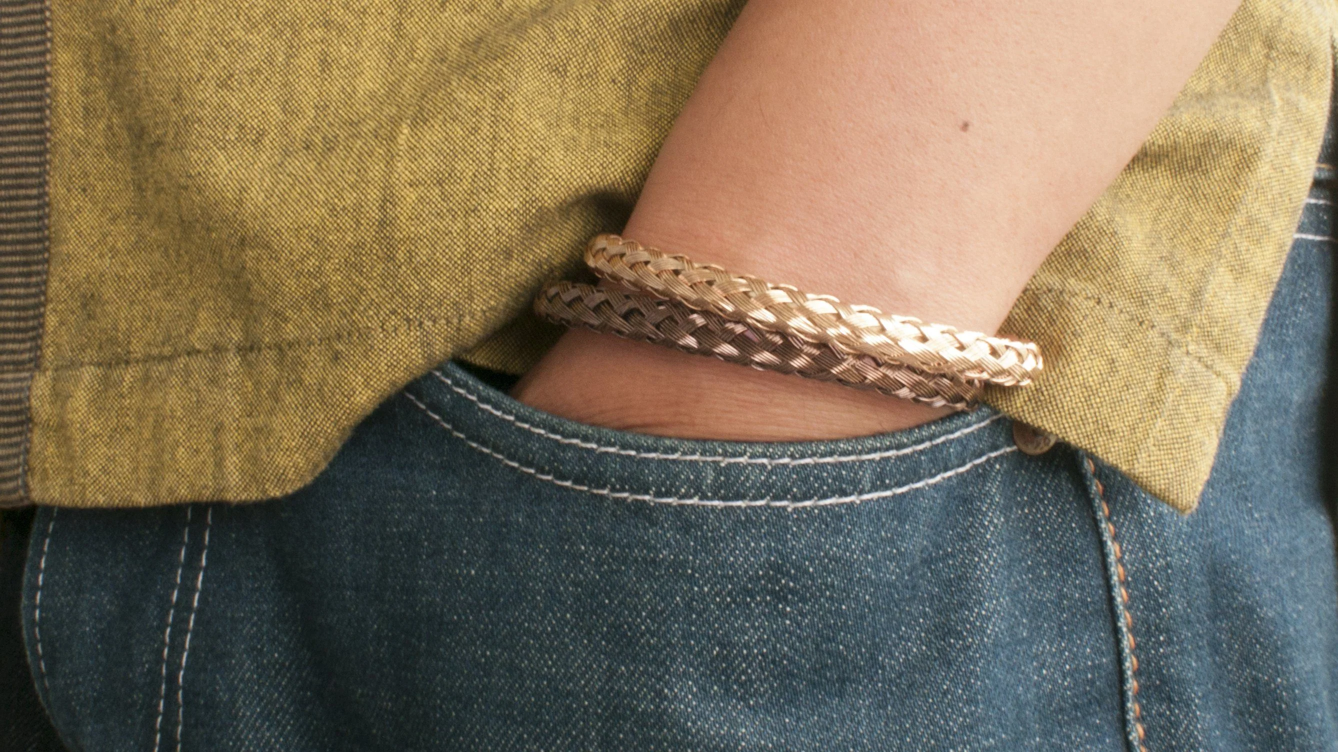 Bronze Woven Stainless Steel Mesh Bracelet - Image 6