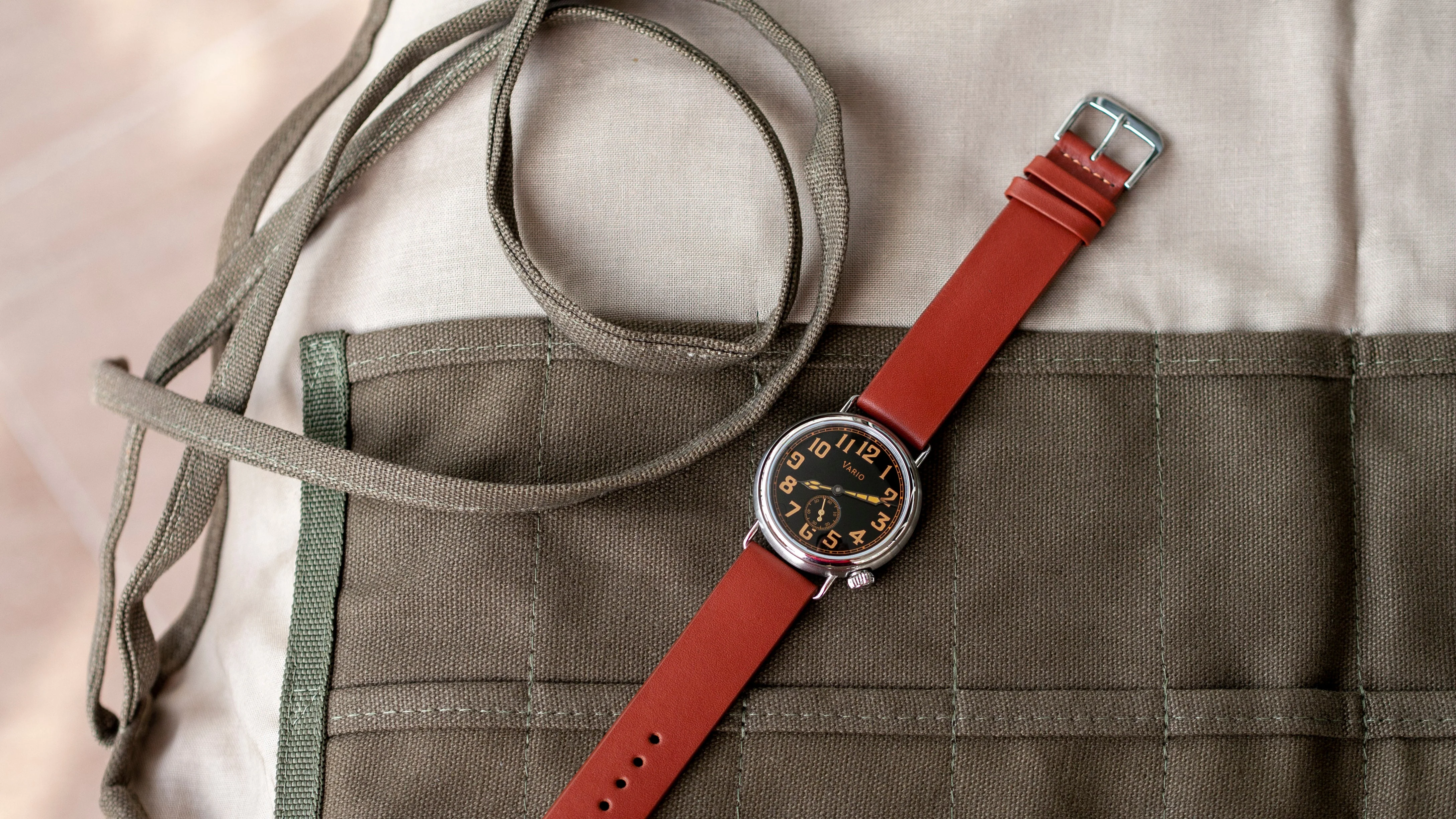 Clip-On Cognac Brown Leather Watch Strap - Image 5