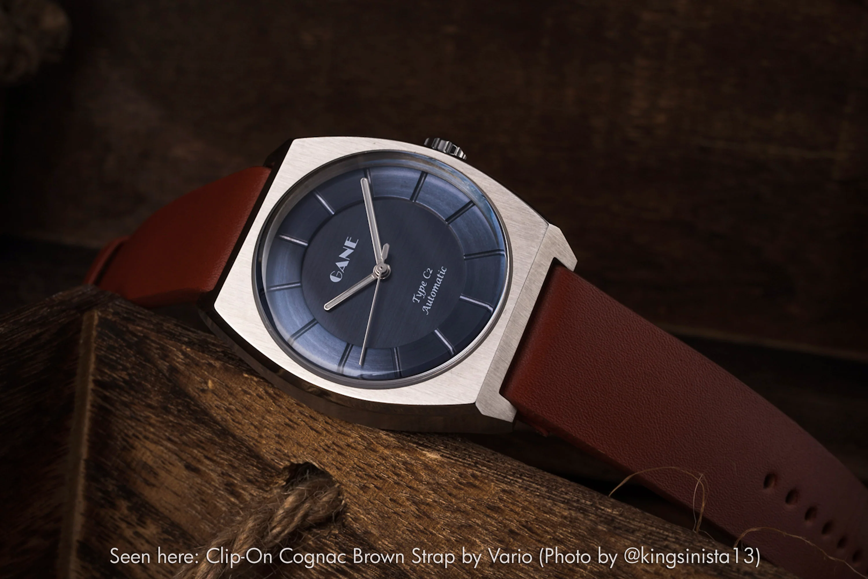 Clip-On Cognac Brown Leather Watch Strap - Image 7