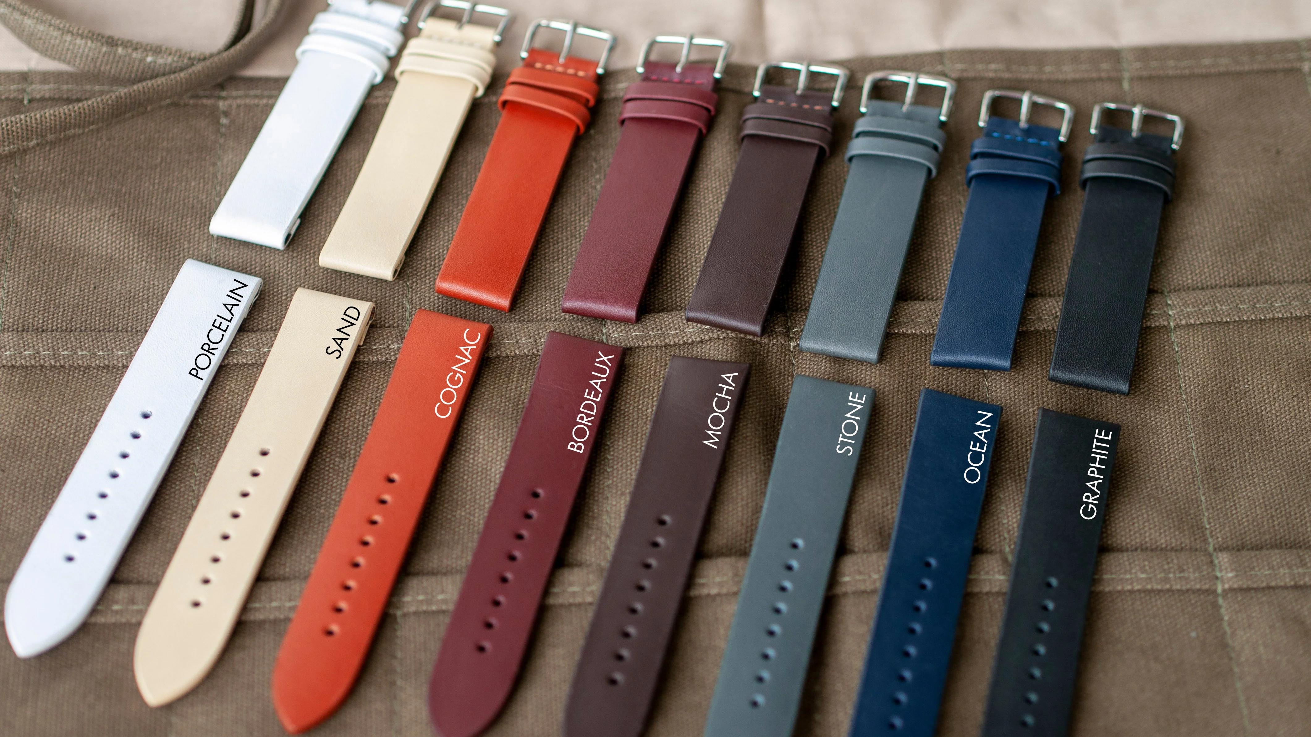 Clip-On Graphite Black Leather Watch Strap - Image 4