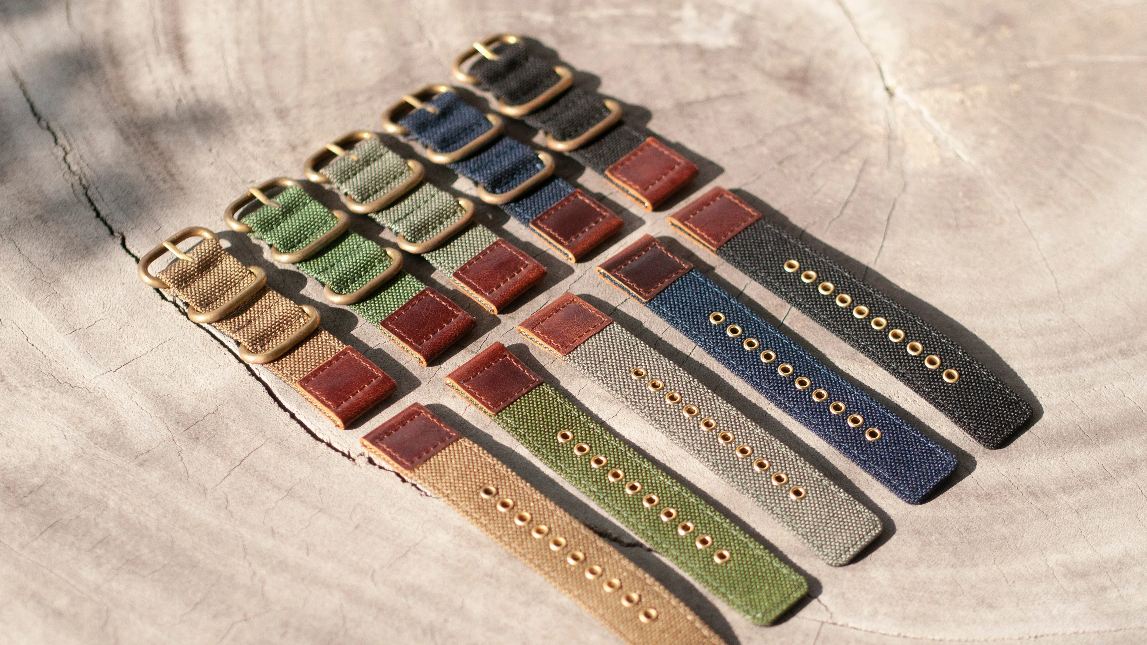 Cordura® Army Green Oiled Leather Watch Strap - Image 4