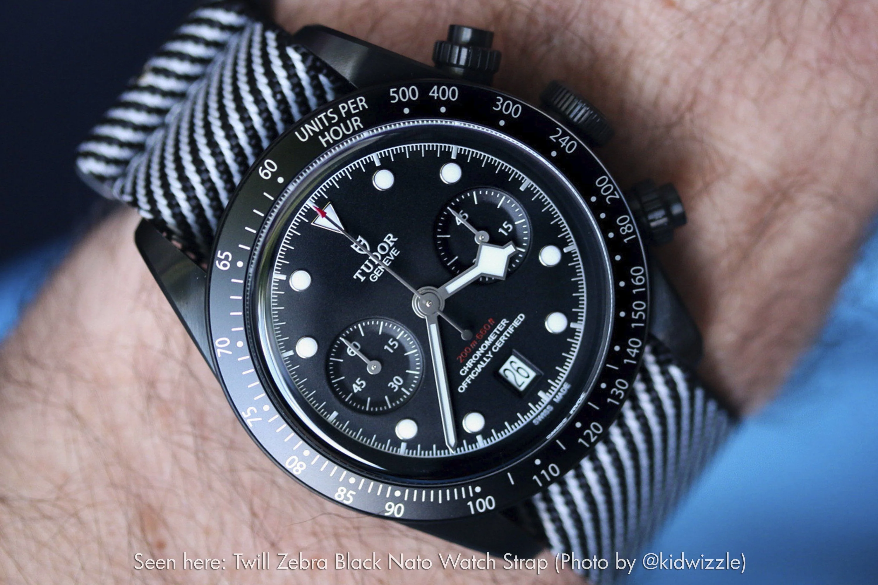 Twill Burgandy Red Watch Strap / Beige Divider - Image 8