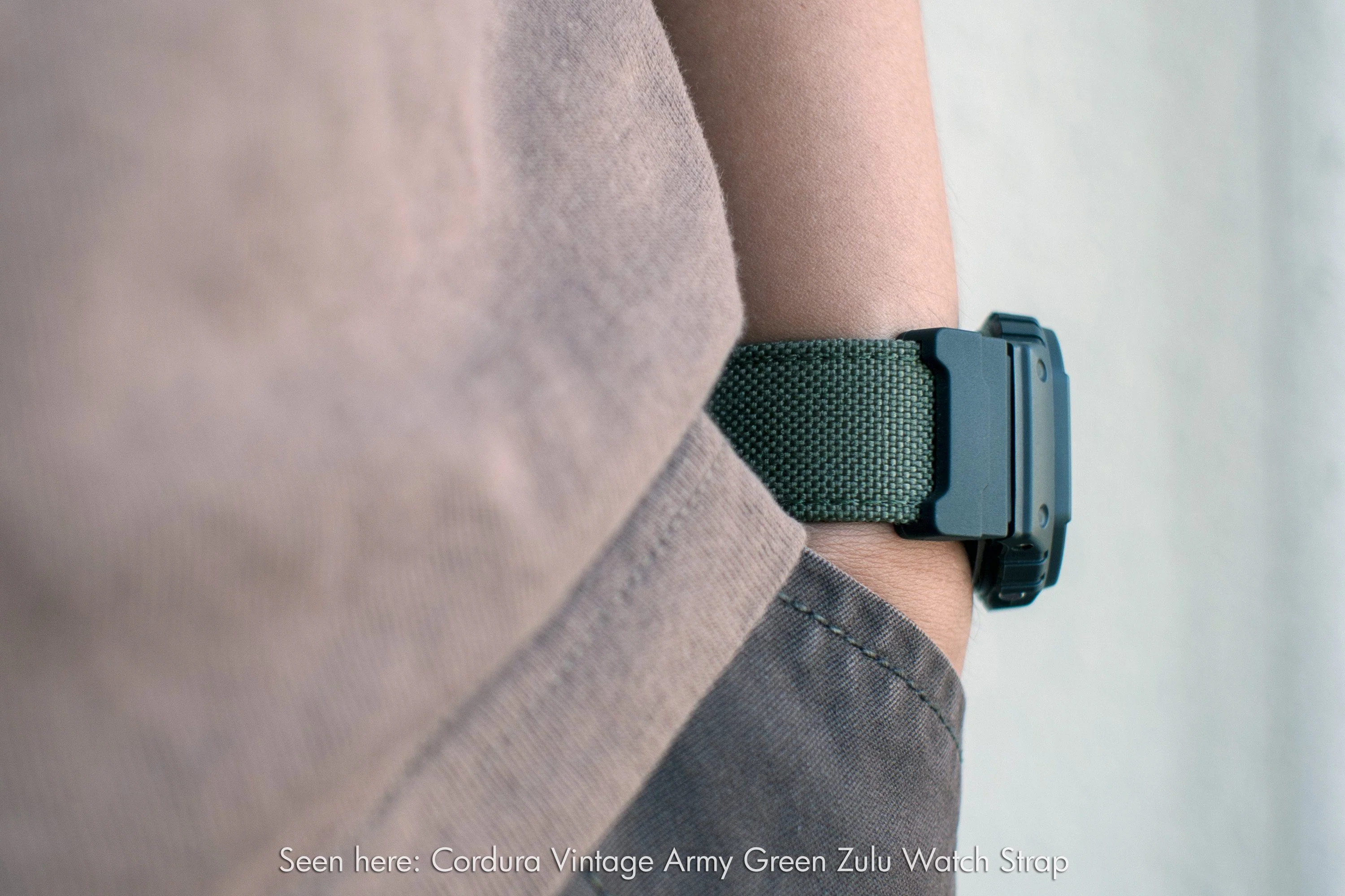 Cordura® Coal Black Watch Strap with Casio® G-Shock Compatible Adapter and Spring Bar Tool - Image 6