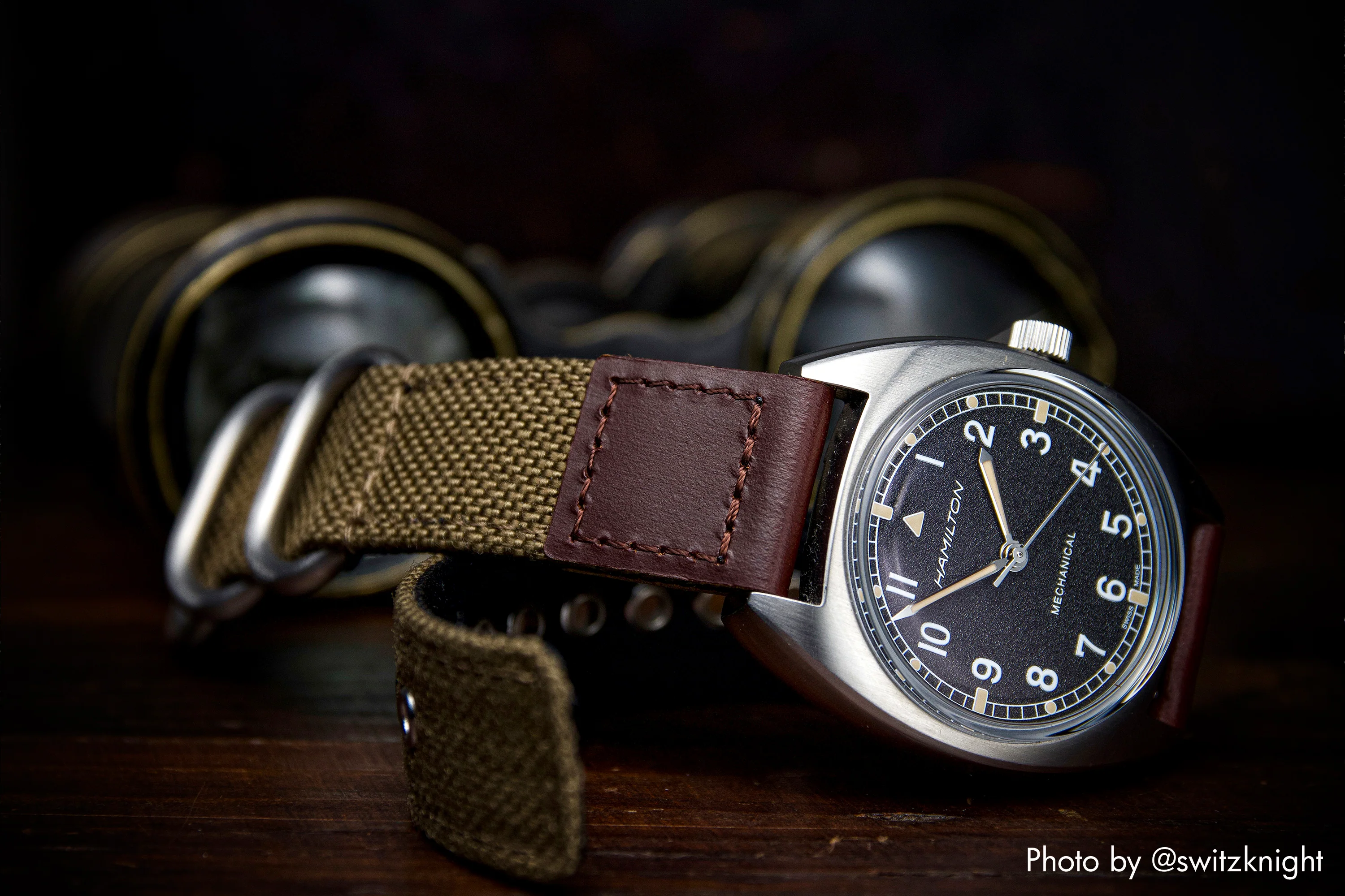 Cordura® Khaki Brown Oiled Leather Watch Strap - Image 7