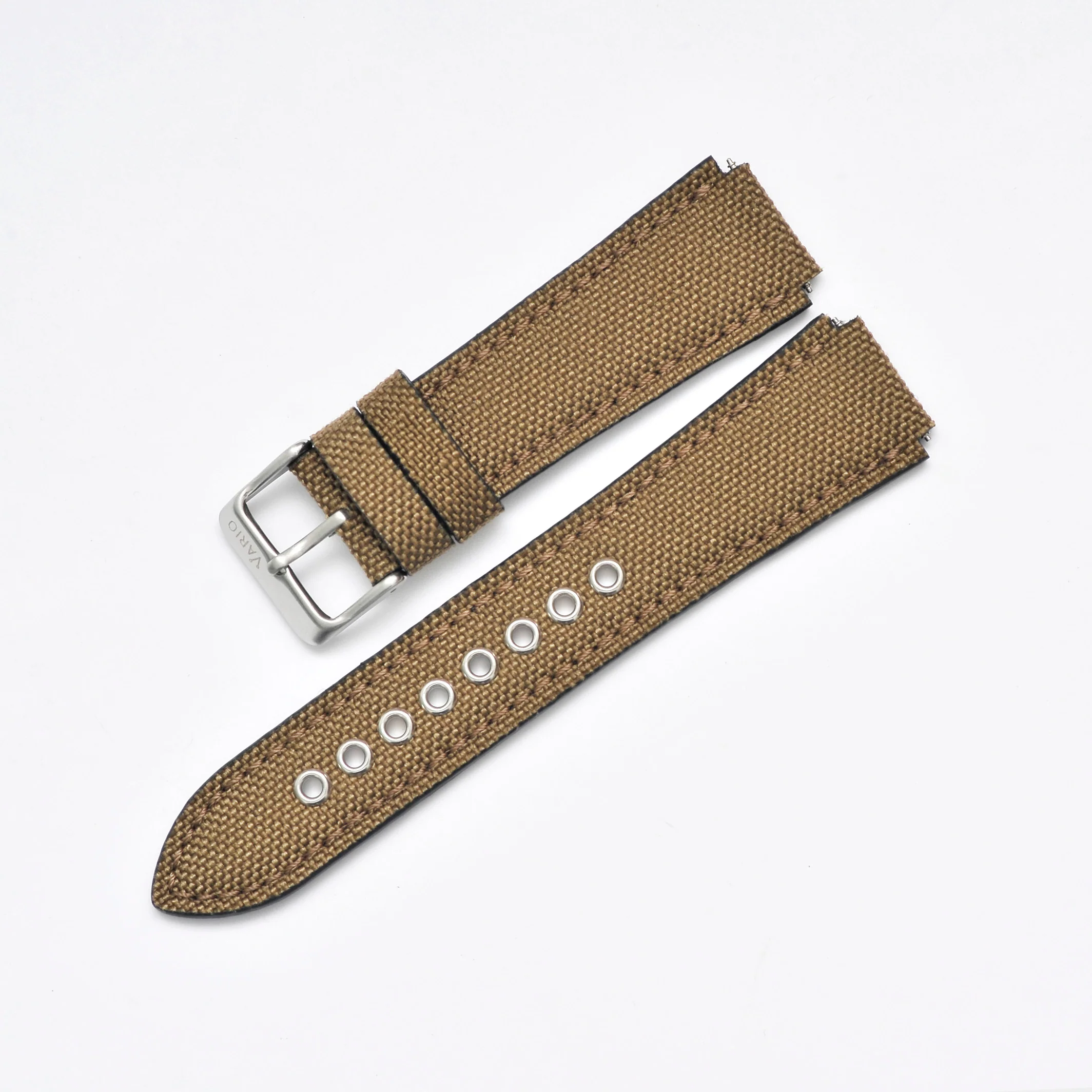 Cordura® Khaki Brown Watch Strap for Casio® AE1200WH World Time Watch