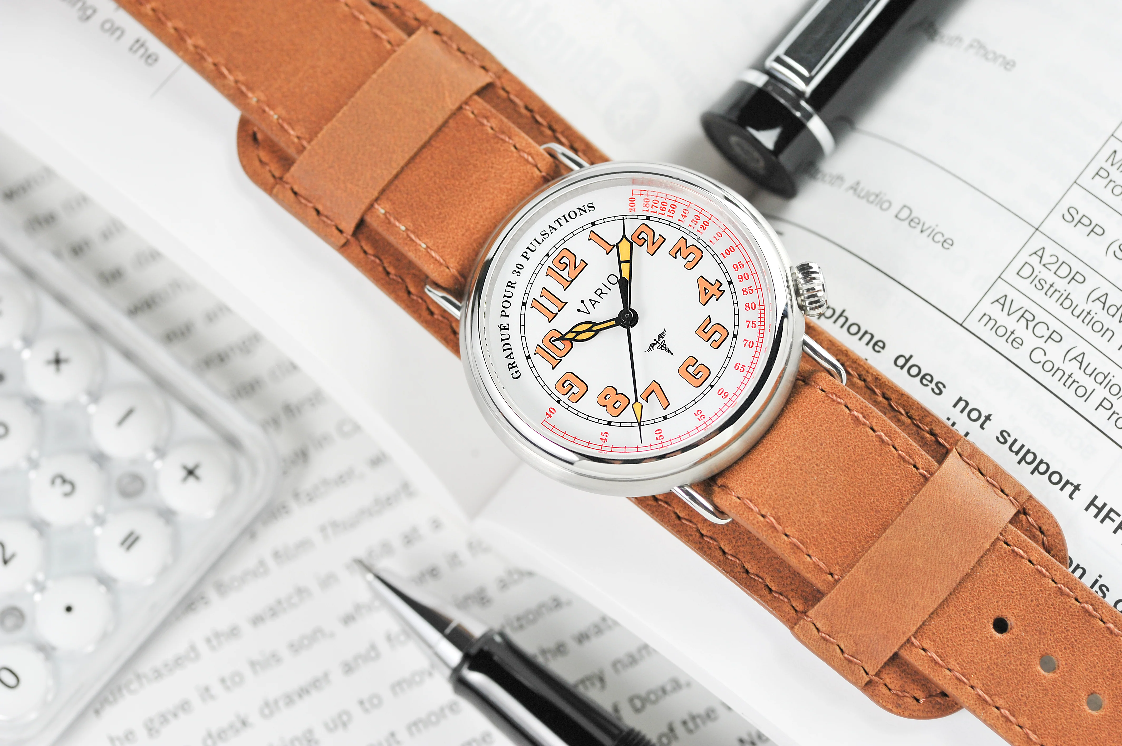 Crazy Horse Camel Brown Single Pass Bund Leather Watch Strap - Image 3
