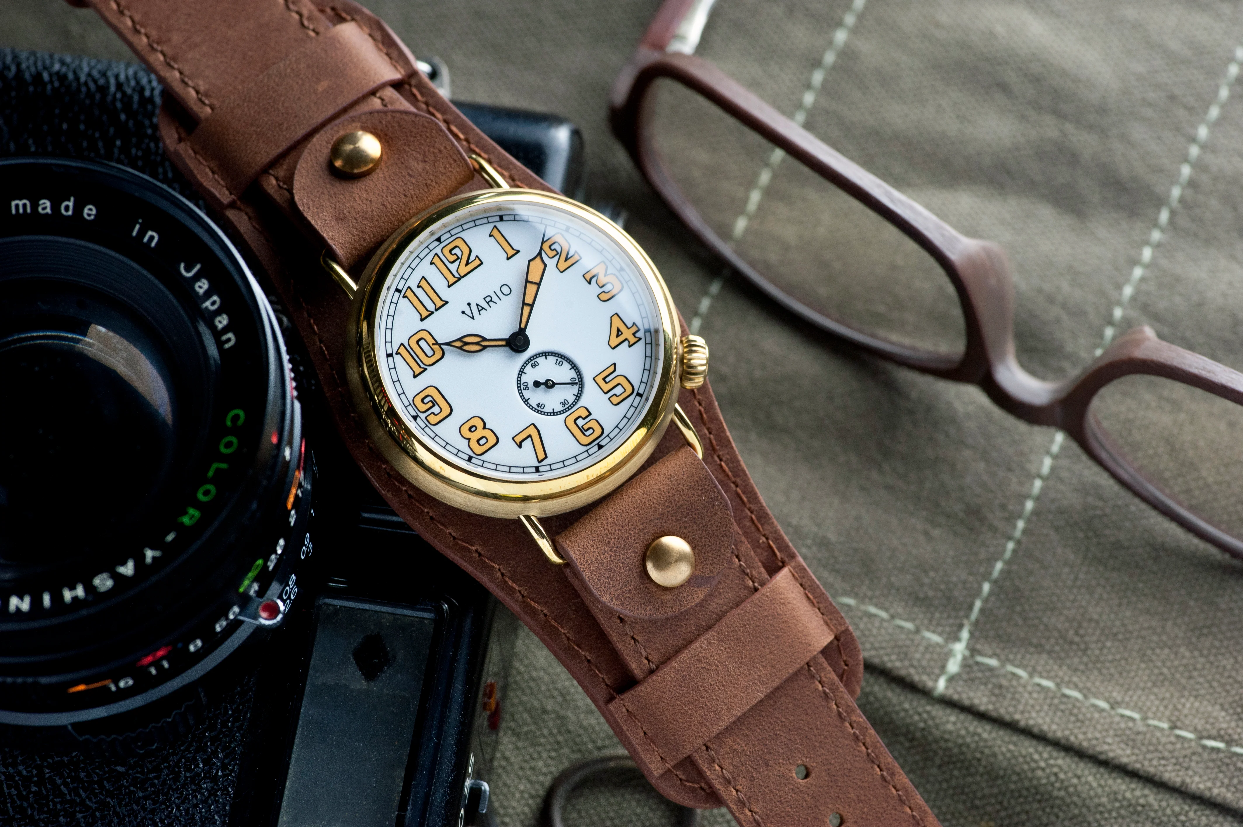 Crazy Horse Cinnamon Brown Bund Watch Strap - Image 4