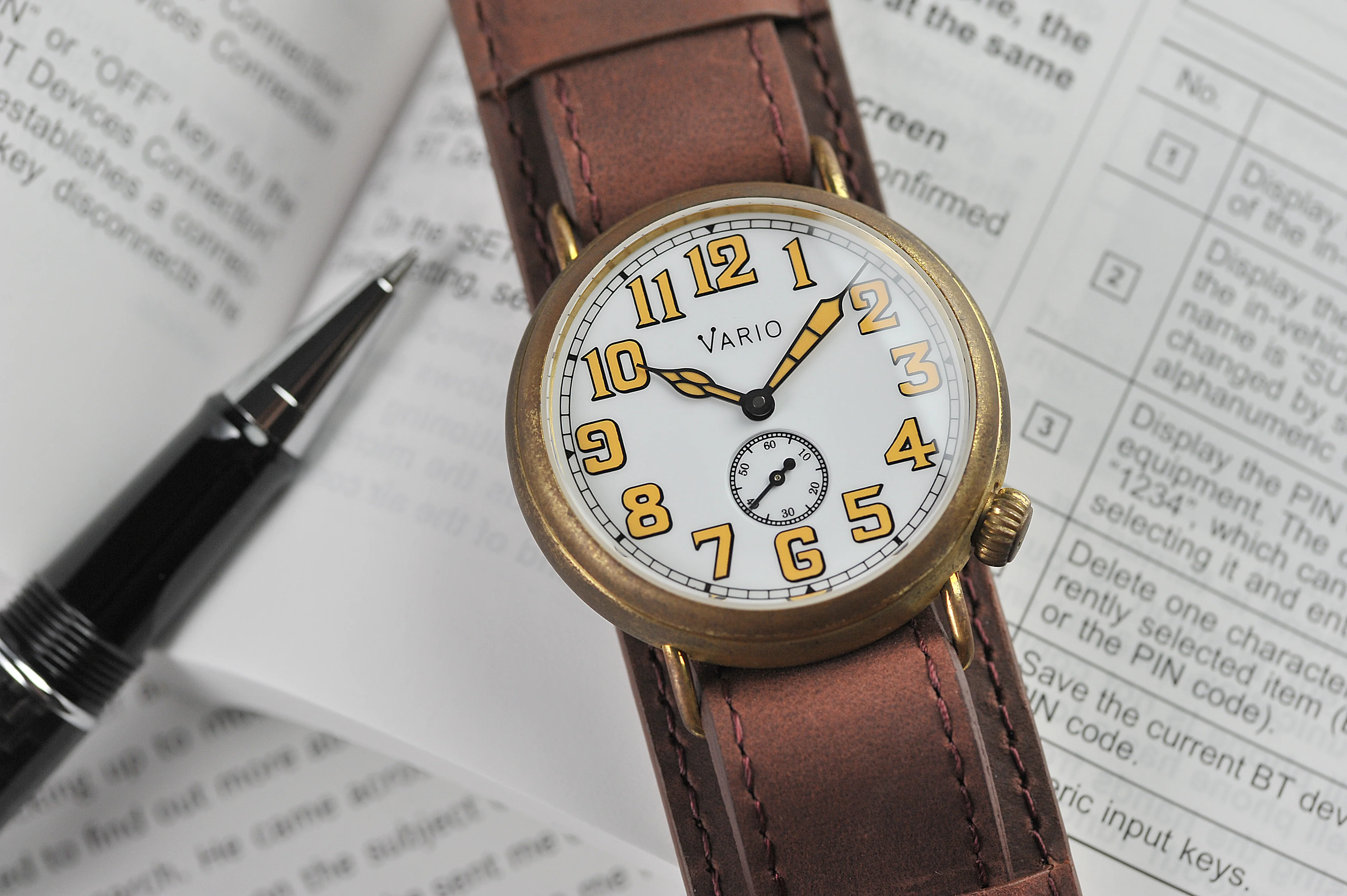 Crazy Horse Mahoghany Brown Single Pass Bund Leather Watch Strap - Image 3