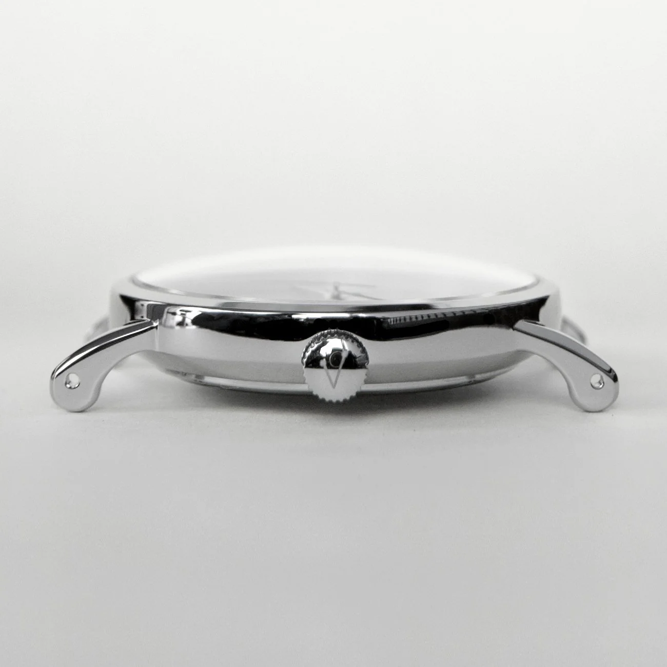 Vario Eclipse Pyrite Silver Sweeping Quartz Dress Watch on Harris Tweed Watch Strap - Image 6