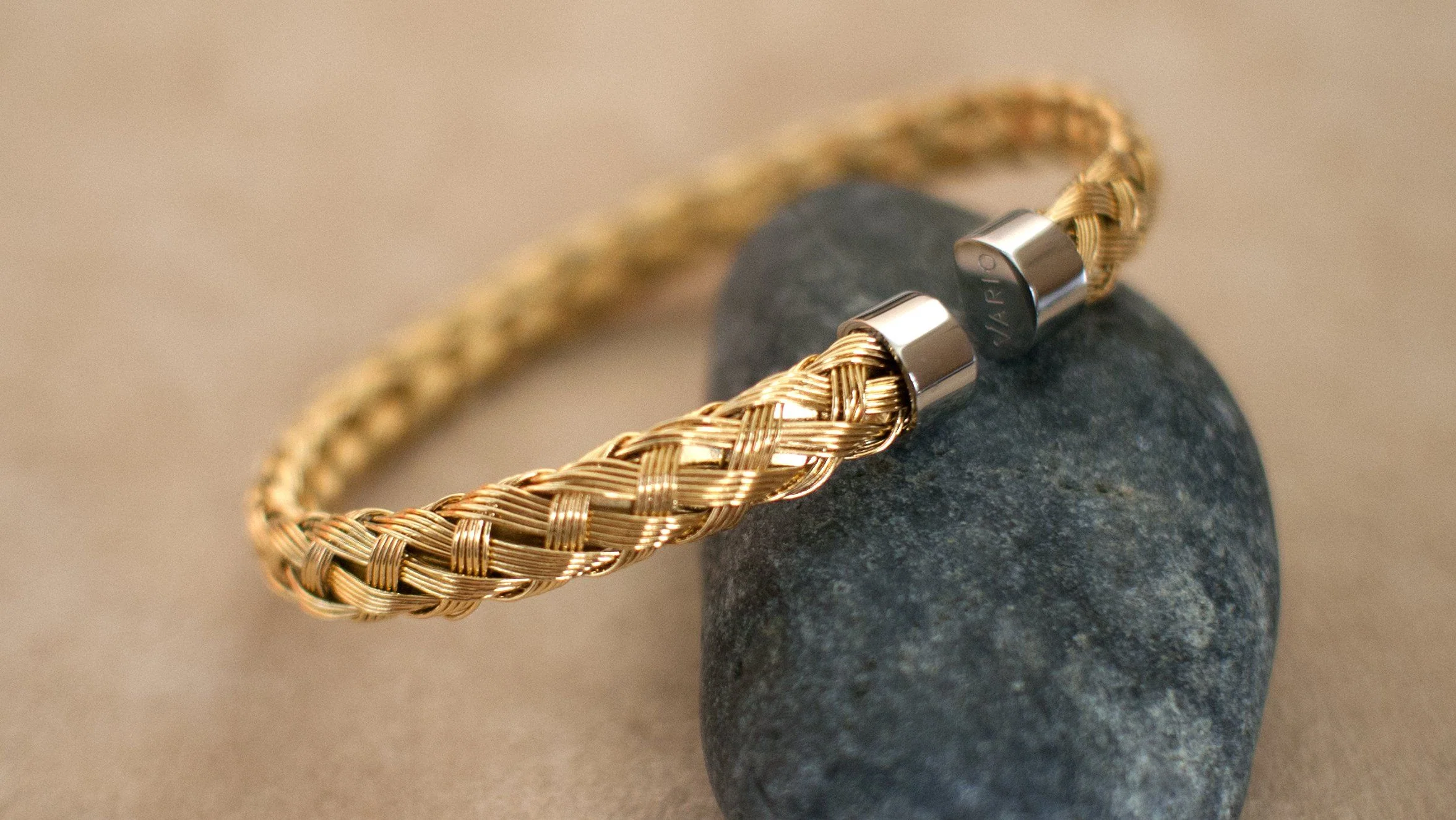 Gold Woven Stainless Steel Mesh Bracelet - Image 2