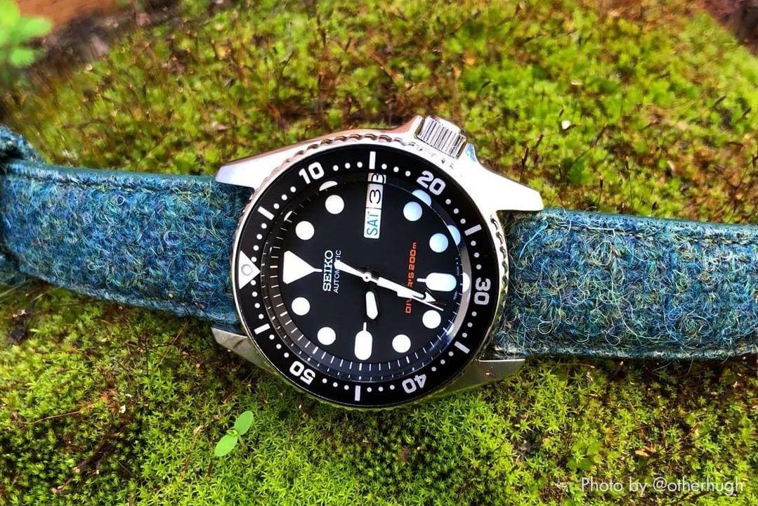 Harris Tweed Peacock Green Watch Strap - Image 3