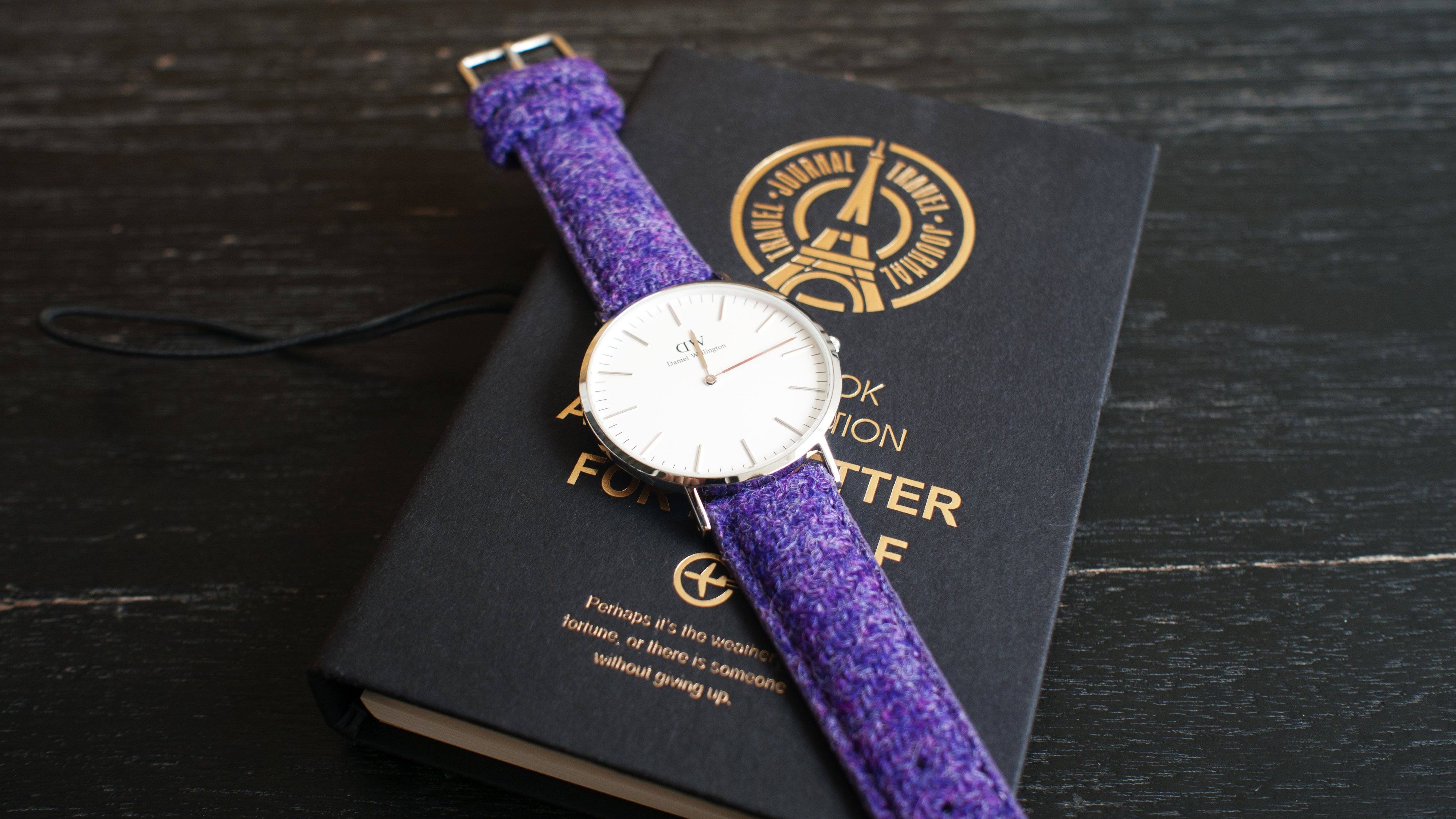 Harris Tweed Lavender Purple Watch Strap - Image 3