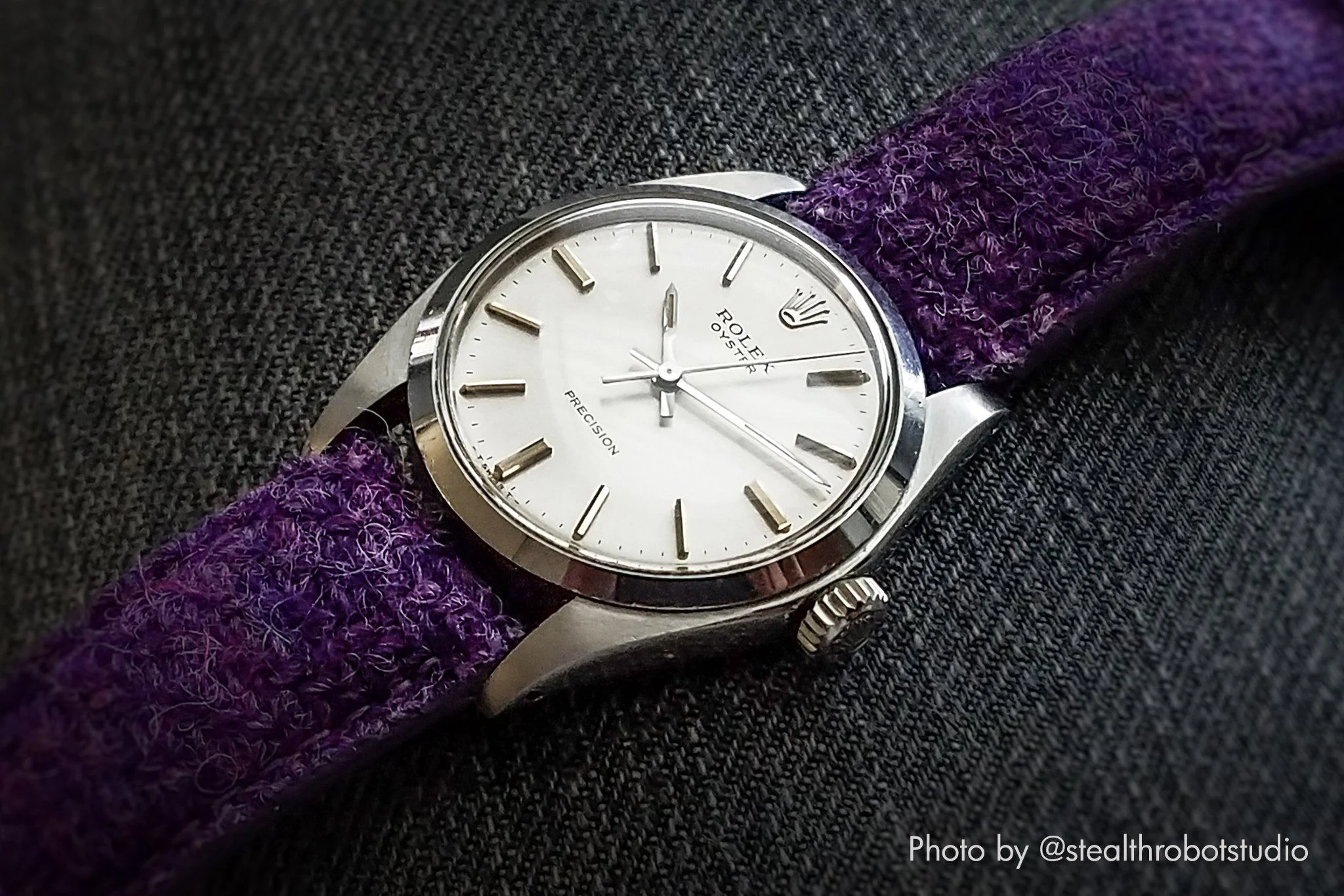 Harris Tweed Lavender Purple Watch Strap - Image 4
