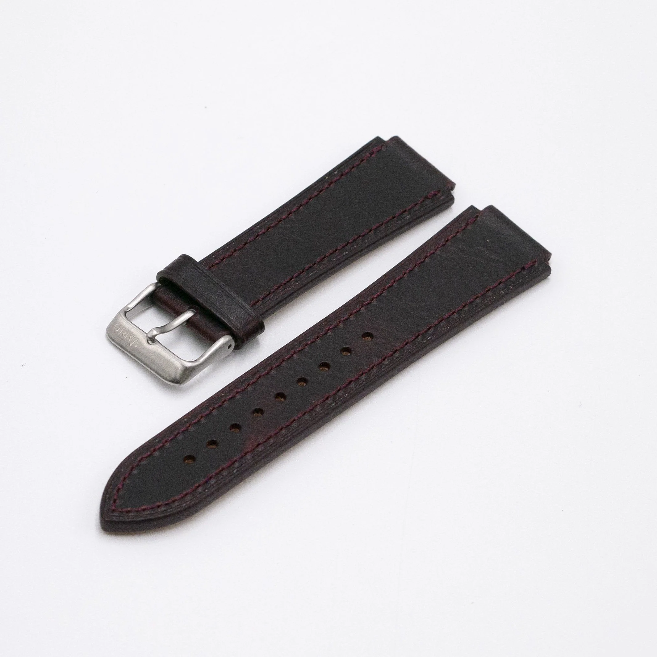 Oiled Leather Merlot Red Watch Strap for Casio® AE1200WH World Time Watch