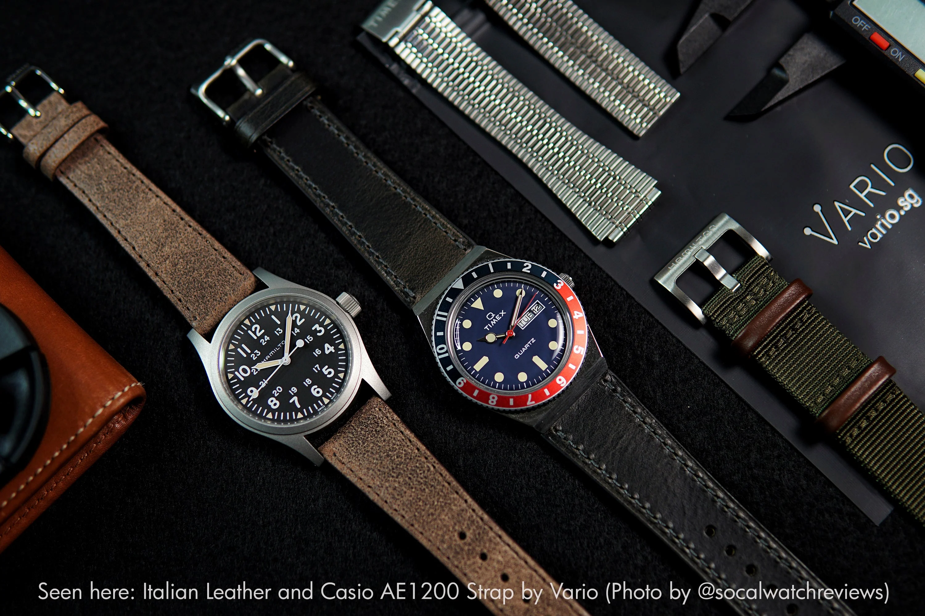 Oiled Leather Merlot Red Watch Strap for Casio® AE1200WH World Time Watch - Image 9