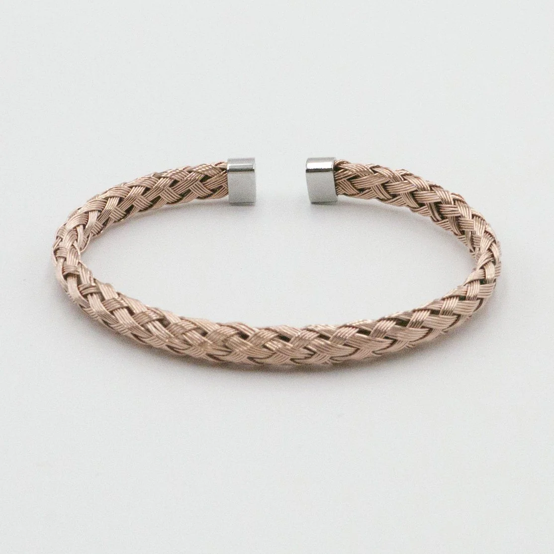 Rose Gold Woven Stainless Steel Mesh Bracelet