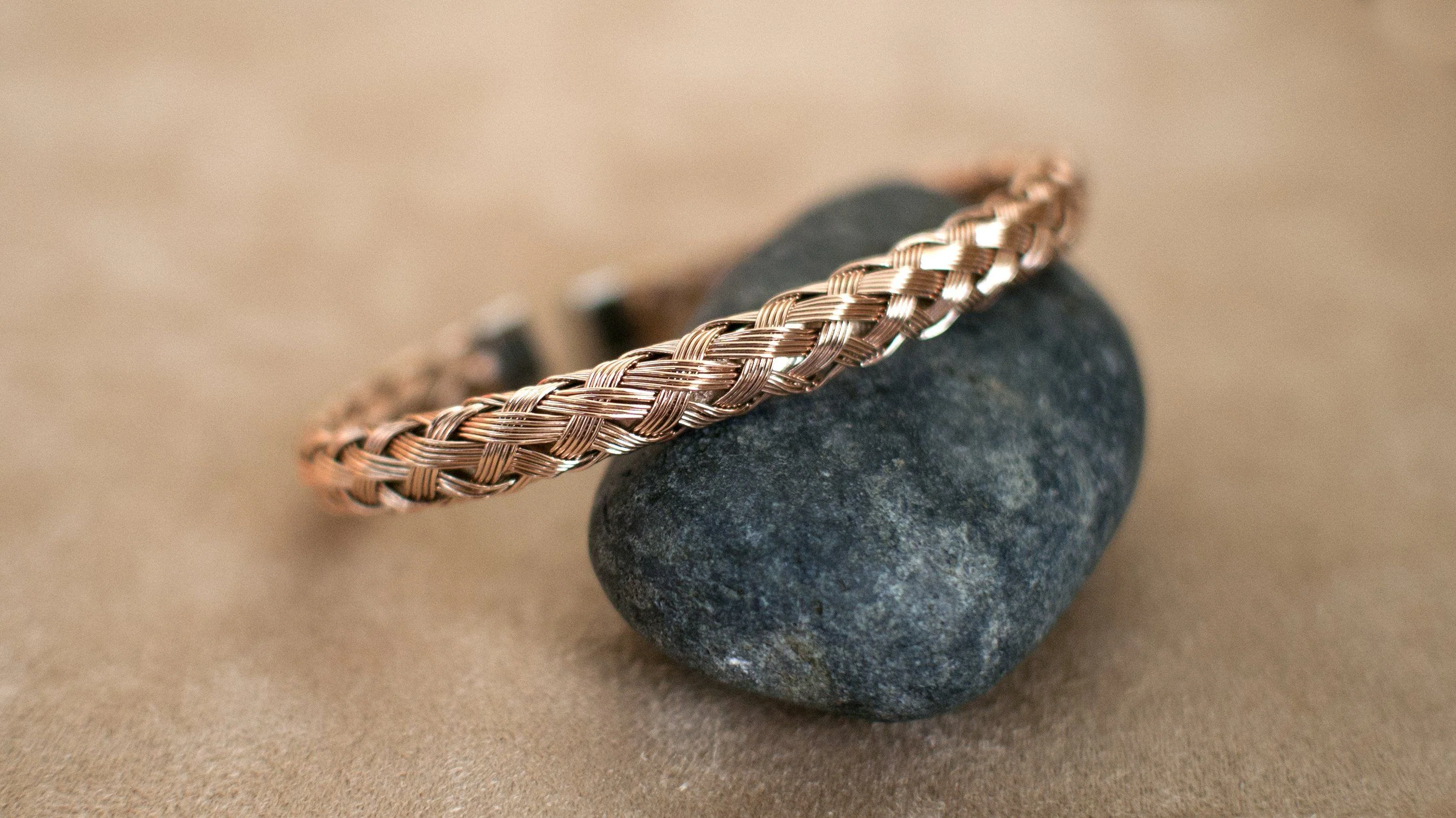 Rose Gold Woven Stainless Steel Mesh Bracelet - Image 2
