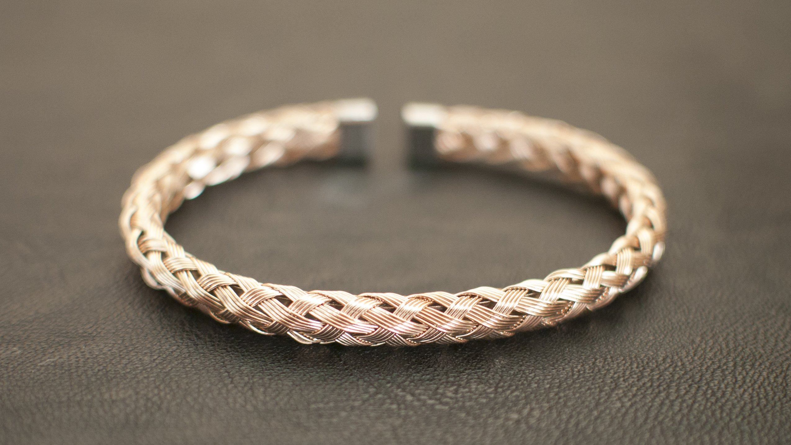 Rose Gold Woven Stainless Steel Mesh Bracelet - Image 3