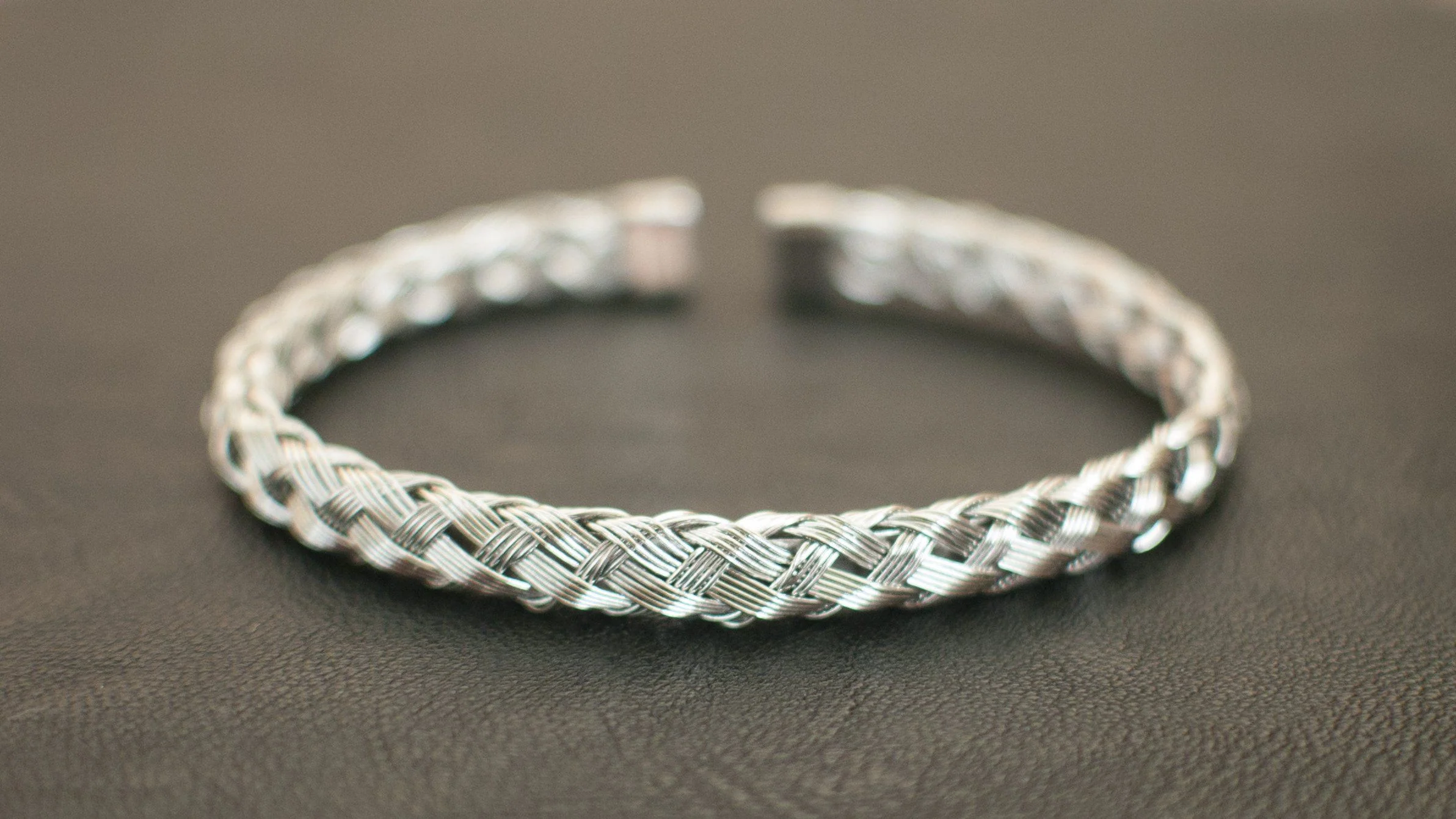 Silver Woven Stainless Steel Mesh Bracelet - Image 3