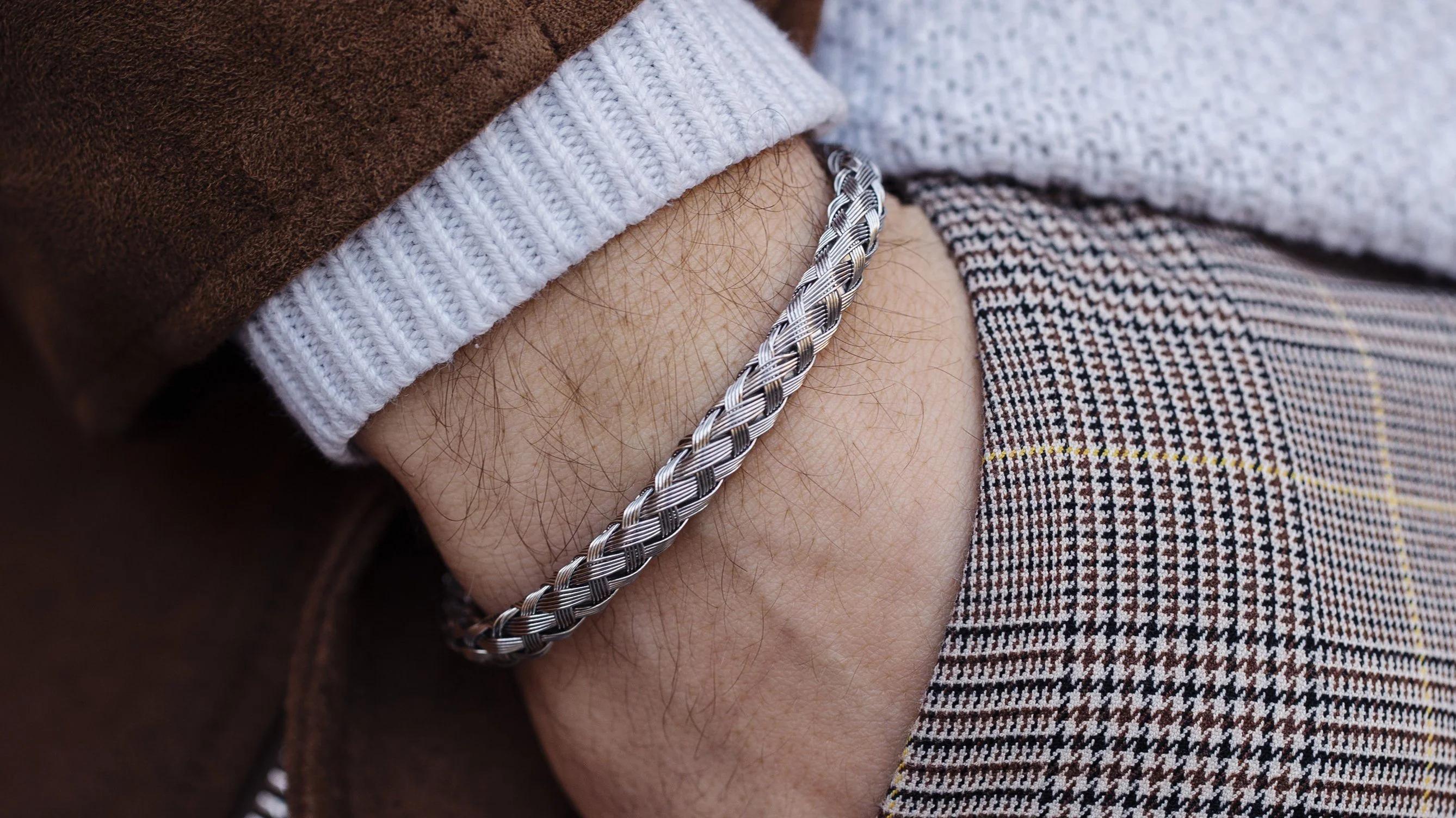 Silver Woven Stainless Steel Mesh Bracelet - Image 4