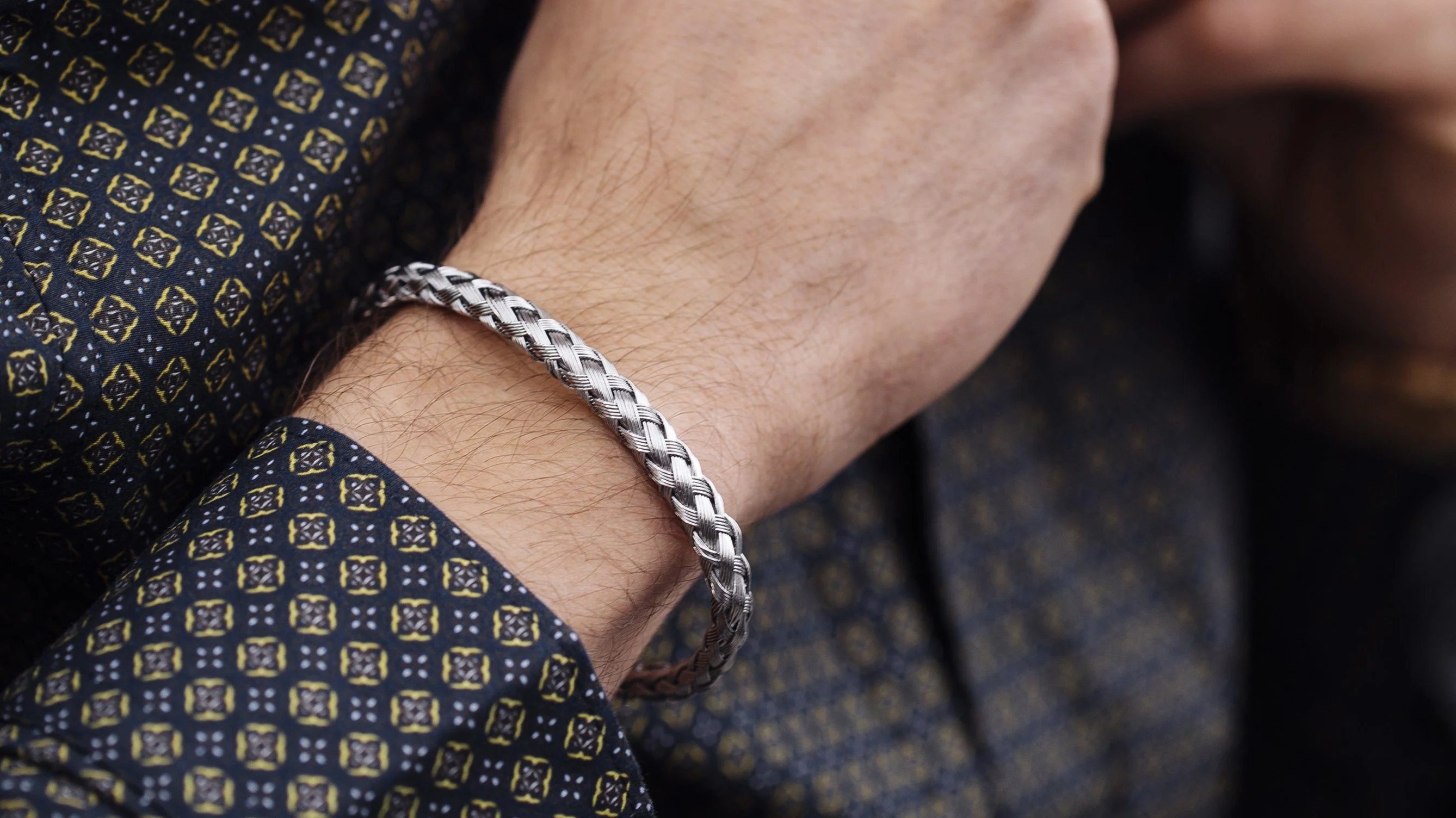 Silver Woven Stainless Steel Mesh Bracelet - Image 7