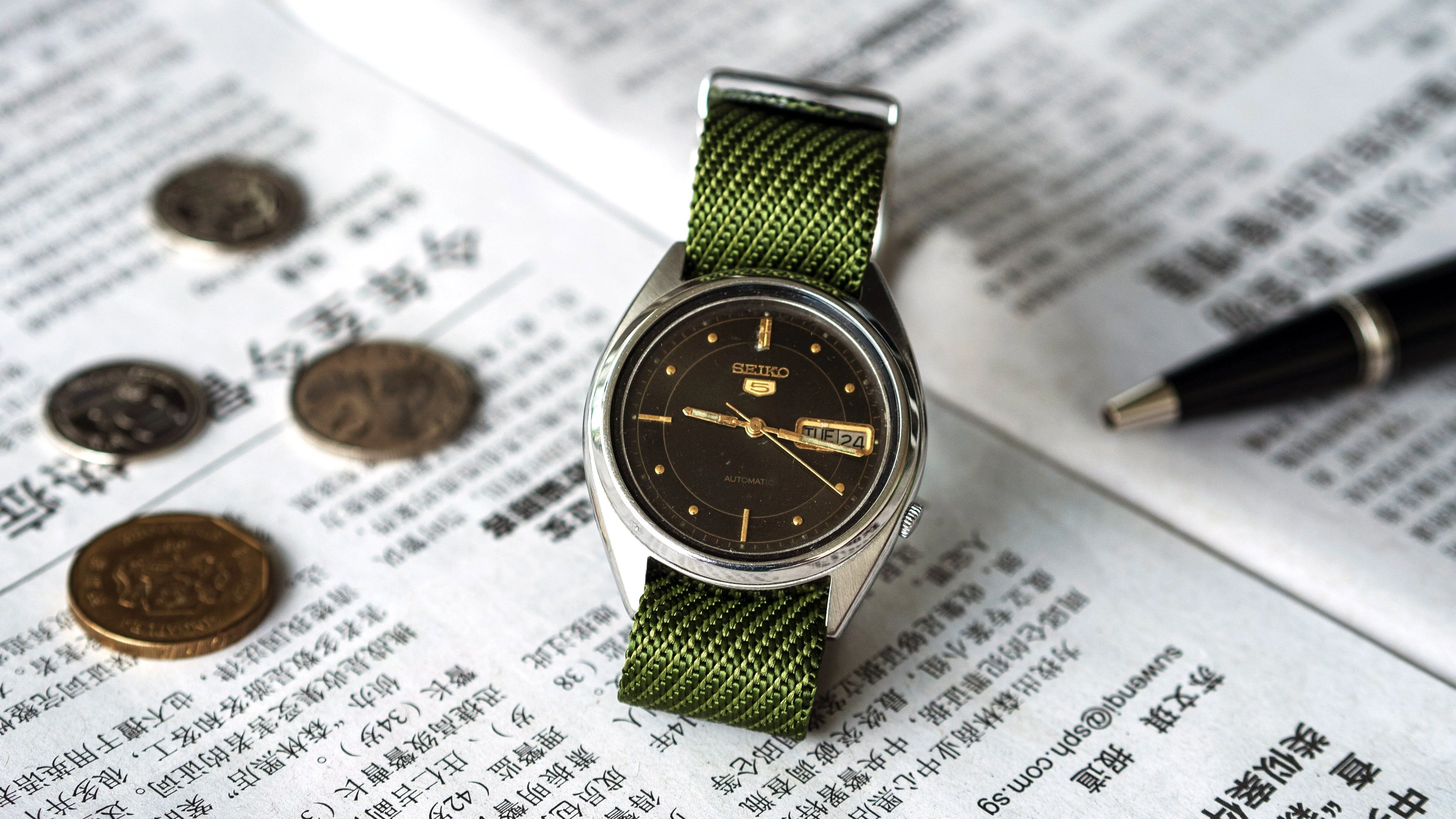 Twill Olive Green Watch Strap - Image 3