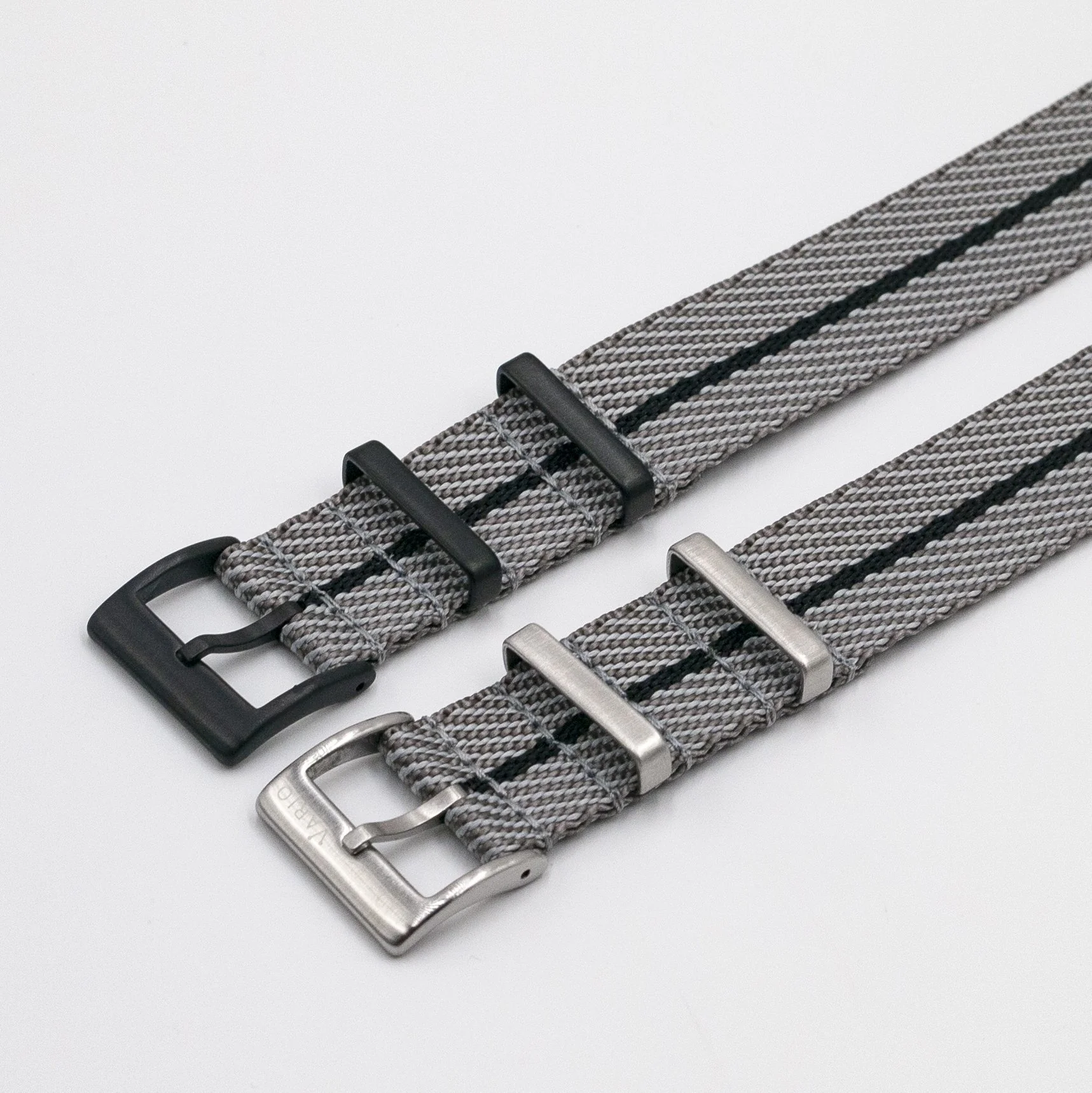 Twill Titanium Grey Watch Strap / Black Divider - Image 2