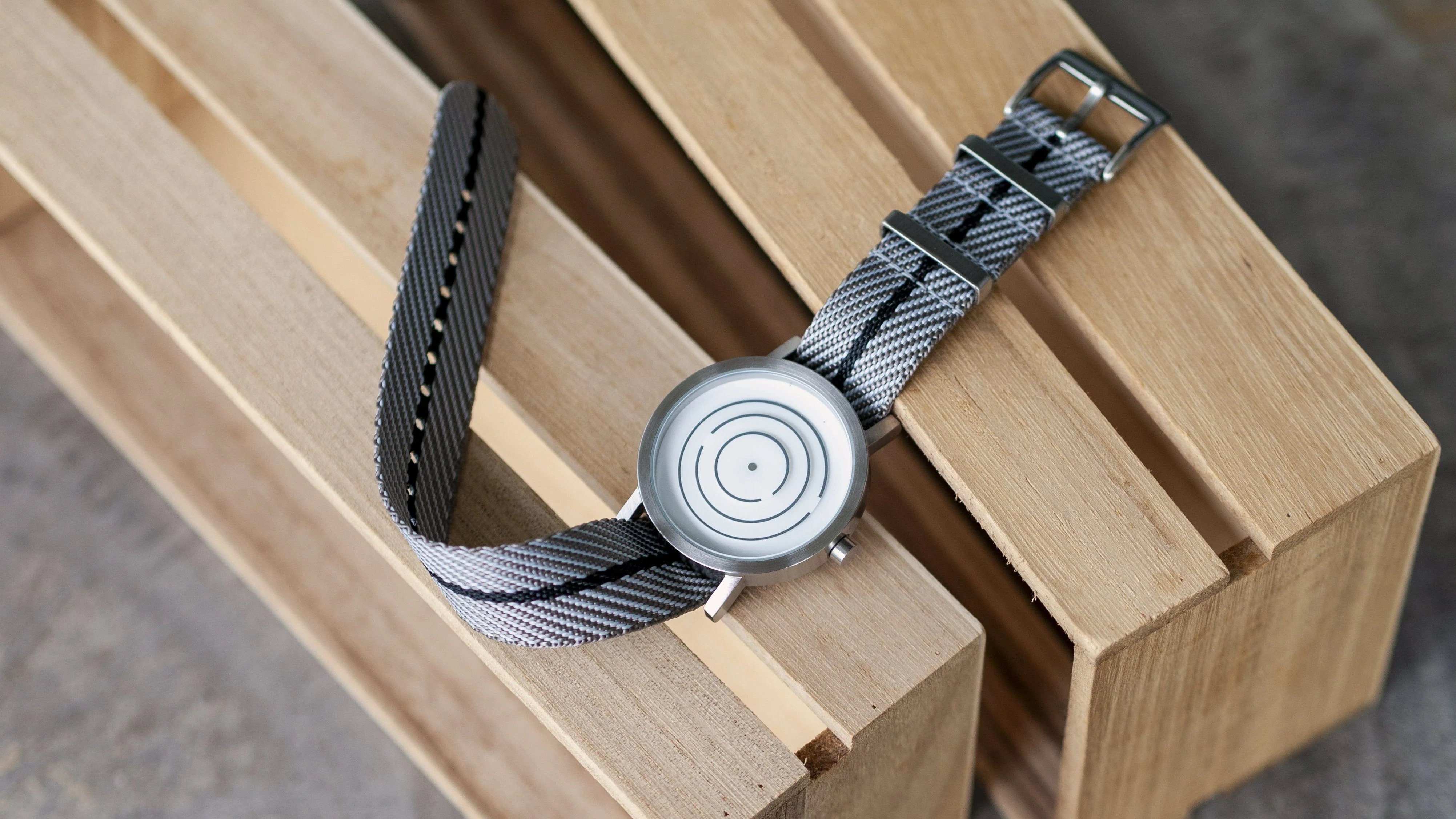 Twill Titanium Grey Watch Strap / Black Divider - Image 3