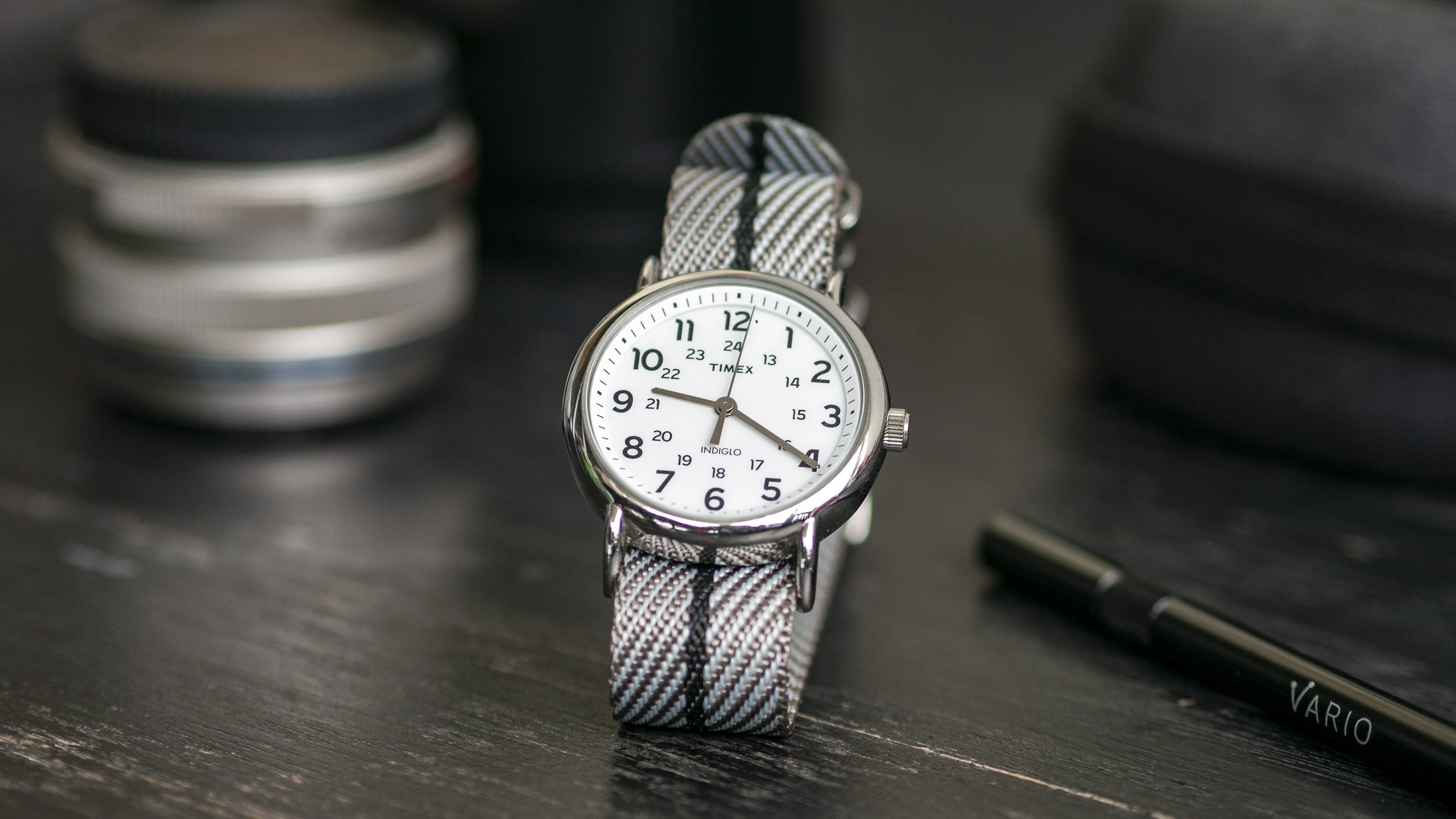 Twill Titanium Grey Watch Strap / Black Divider - Image 4