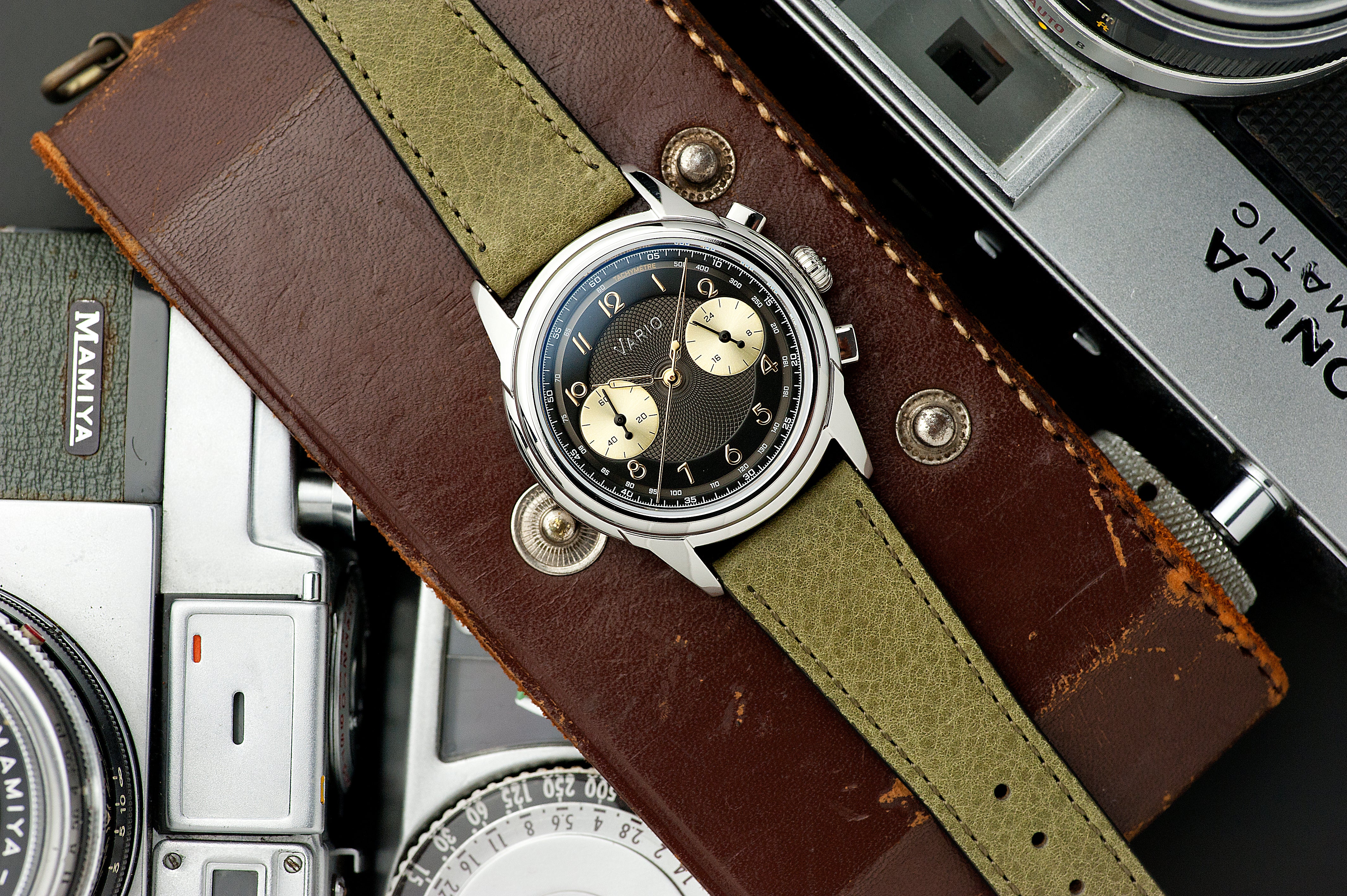 Vario Empire Gunmetal Tuxedo Tachymètre Chronograph Watch - Image 2