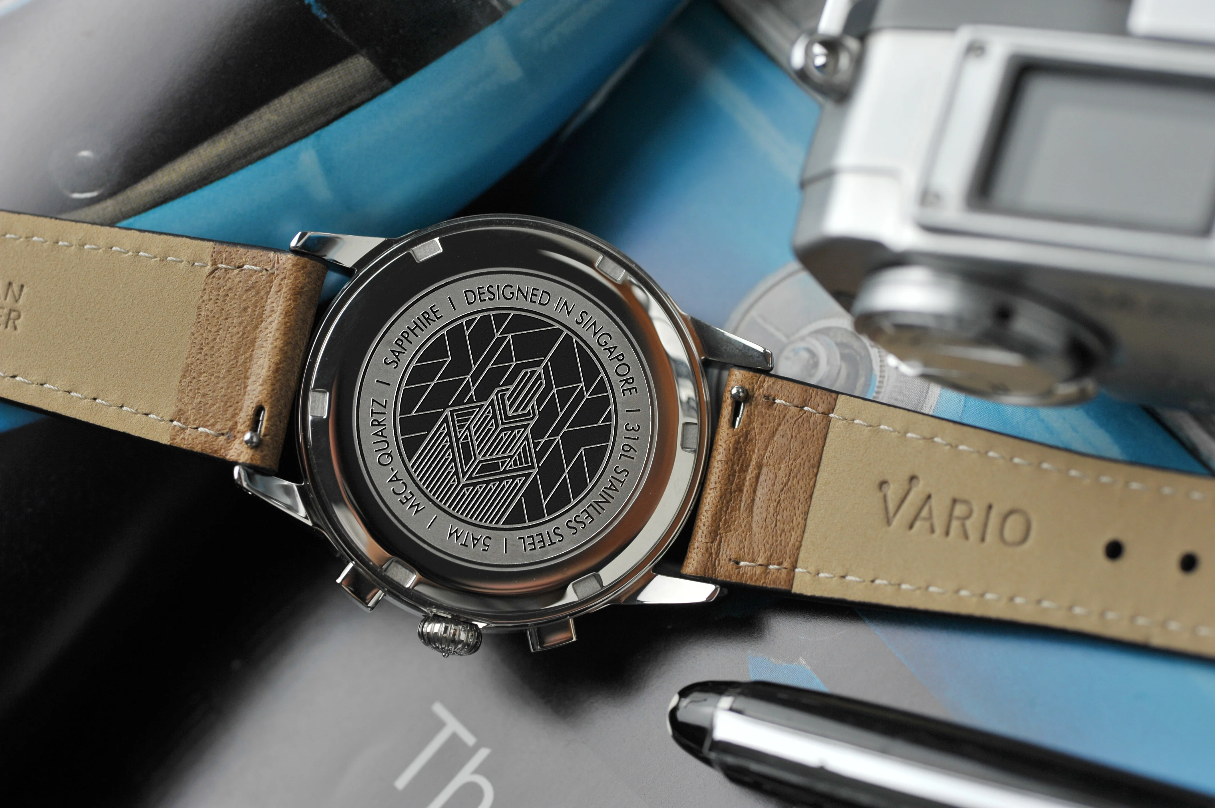 Vario Empire Gunmetal Tuxedo Tachymètre Chronograph Watch - Image 5