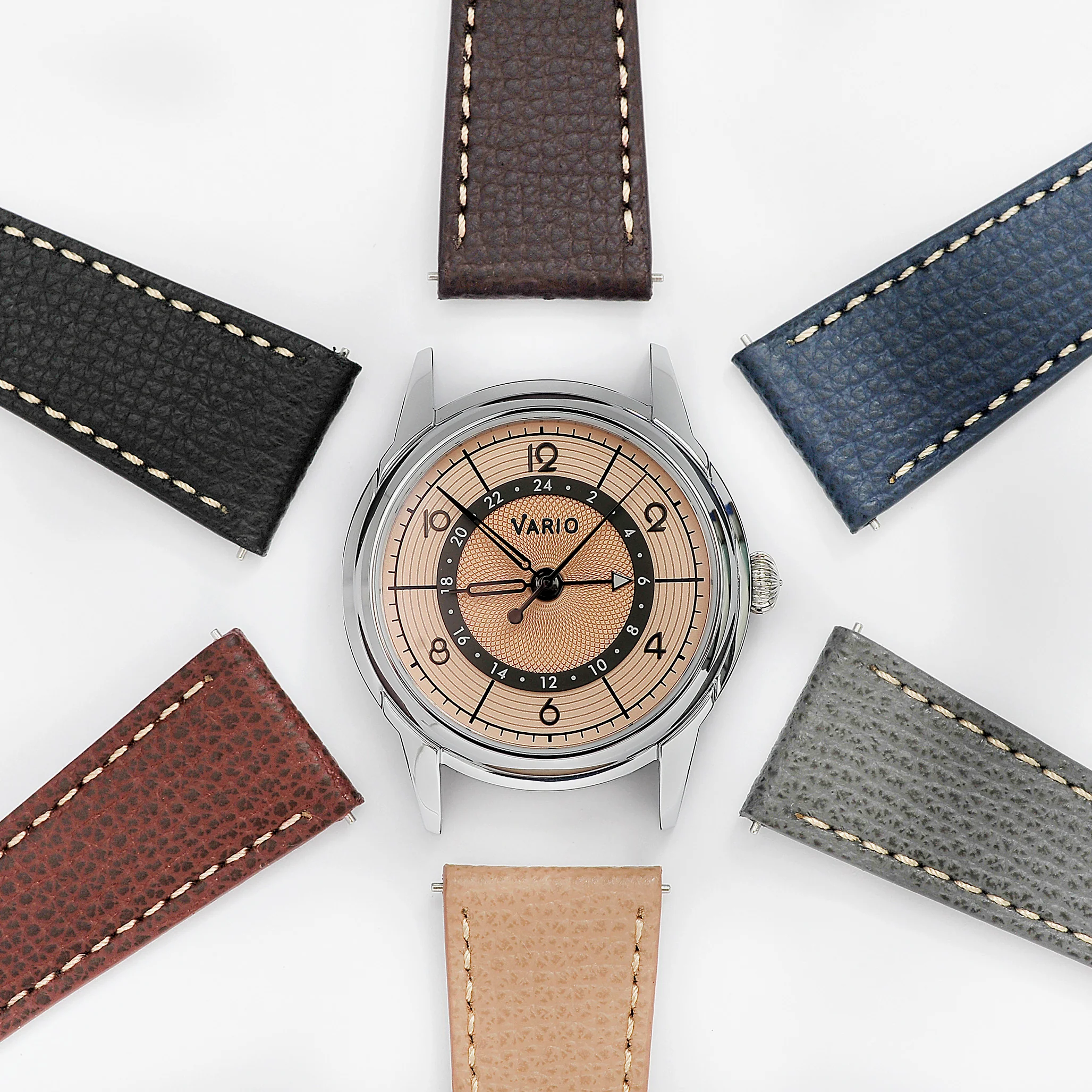 Vario Empire Seasons True GMT Autumn Salmon Automatic Dress Watch - Image 2