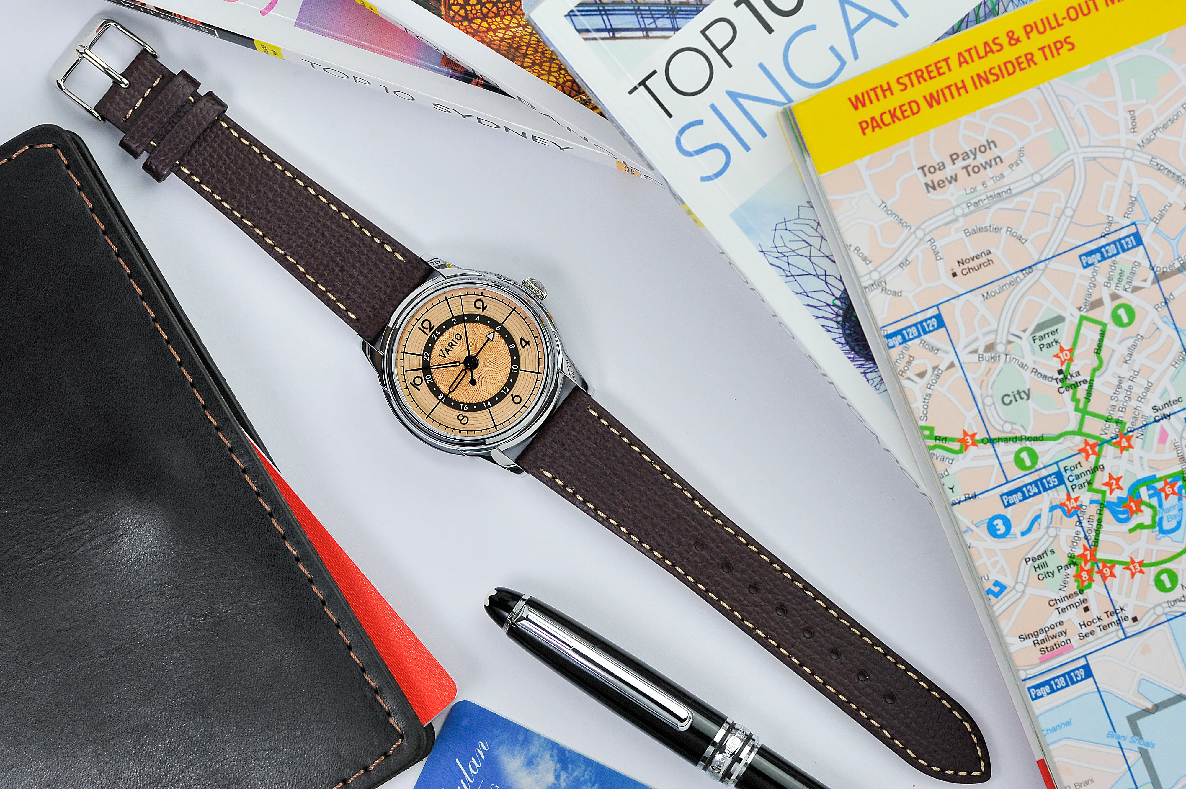 Vario Empire Seasons True GMT Autumn Salmon Automatic Dress Watch - Image 4