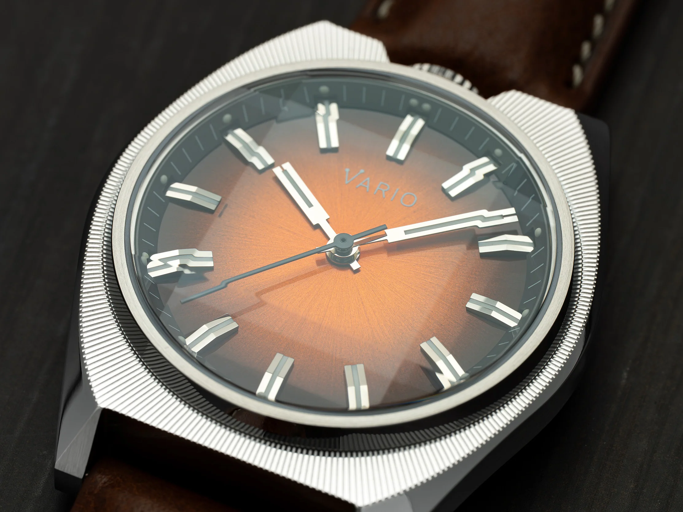Vario Futurist Watch Sunburst Orange Fume Watch - Image 5