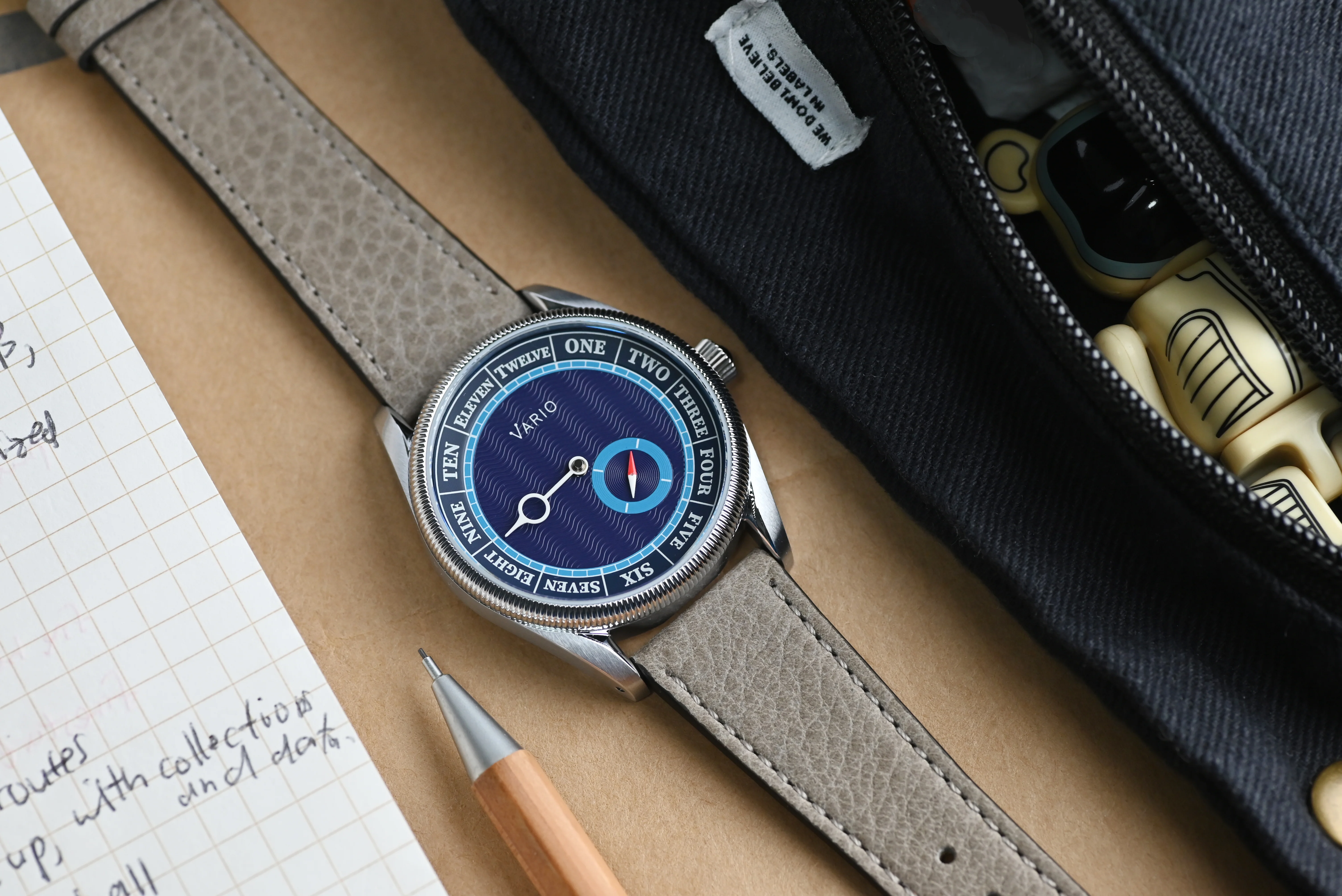 Vario NAVI Single Hand Deep Water Blue Small Seconds Compass - Image 3