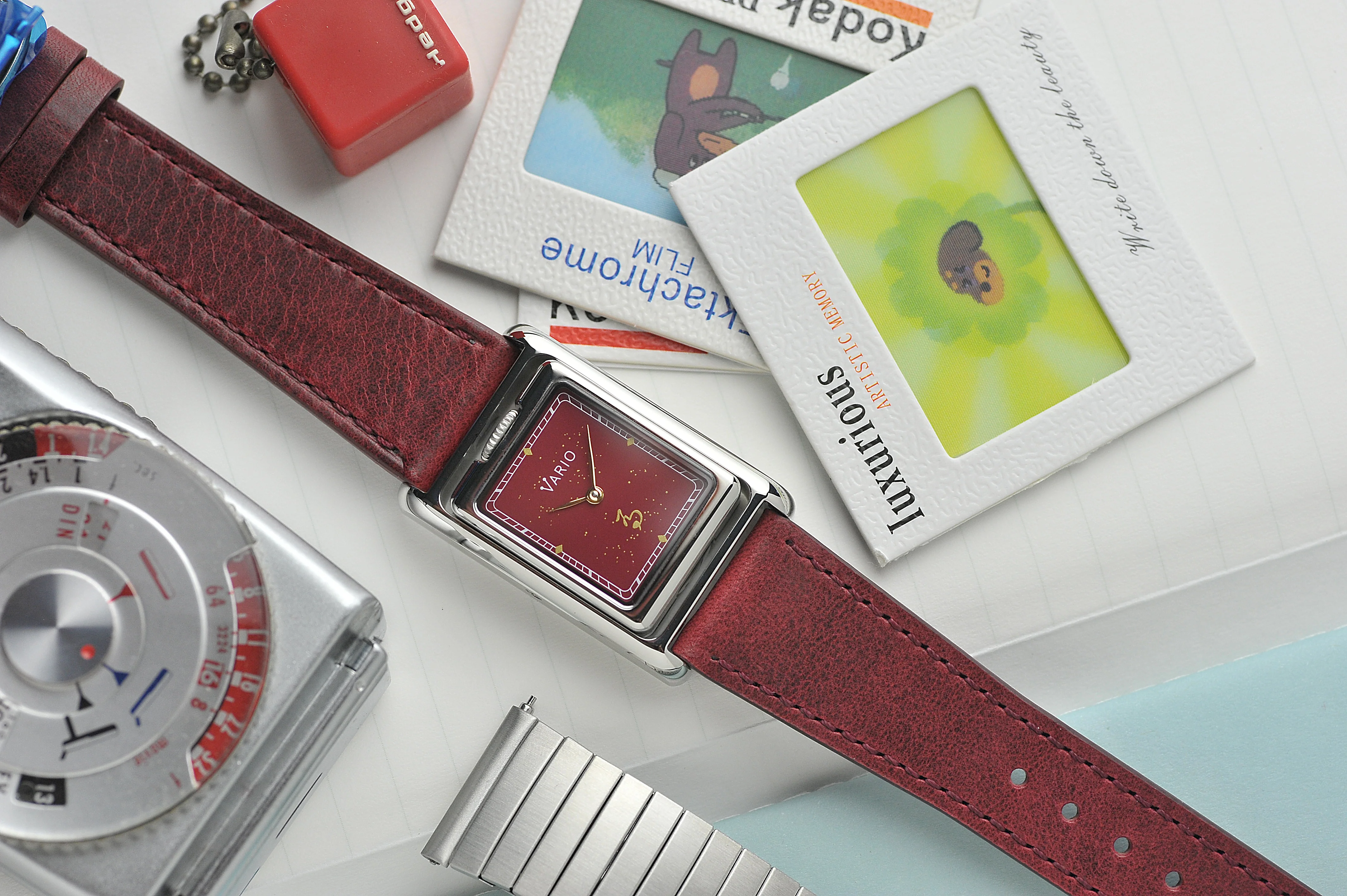 Vario VERSA Reversible Dual Time Year of the Horse Silver-Red Enamel Watch - Image 2