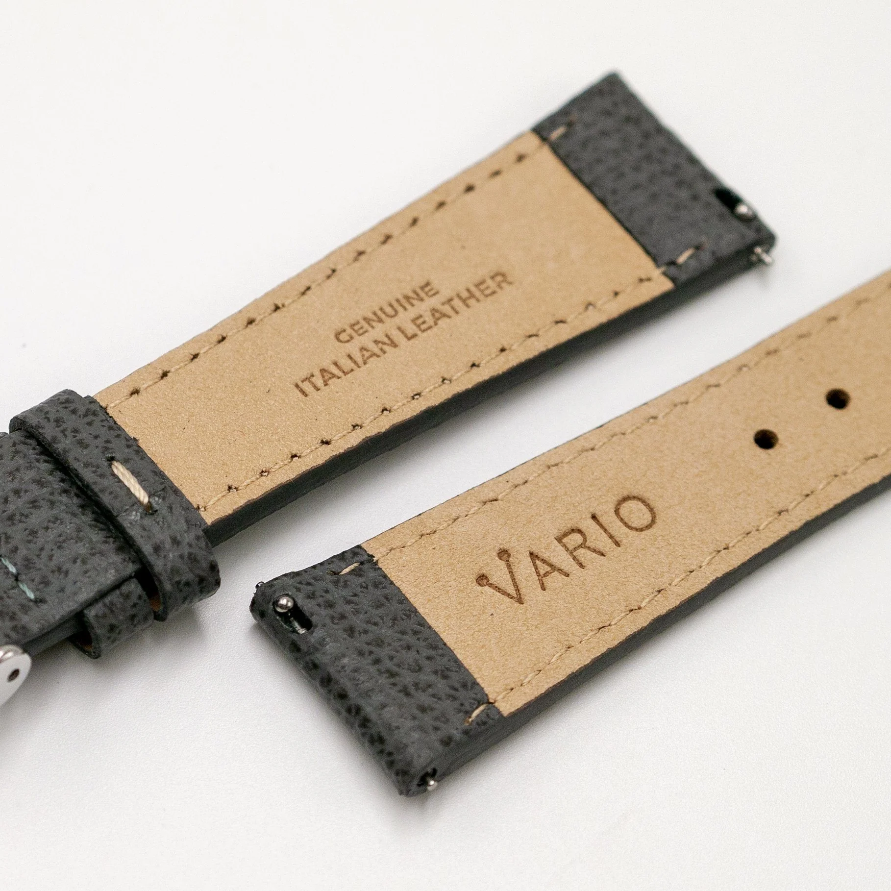 Vintage Epsom Italian Leather Mahogany Brown Watch Strap with Quick Release (XL) - Image 2